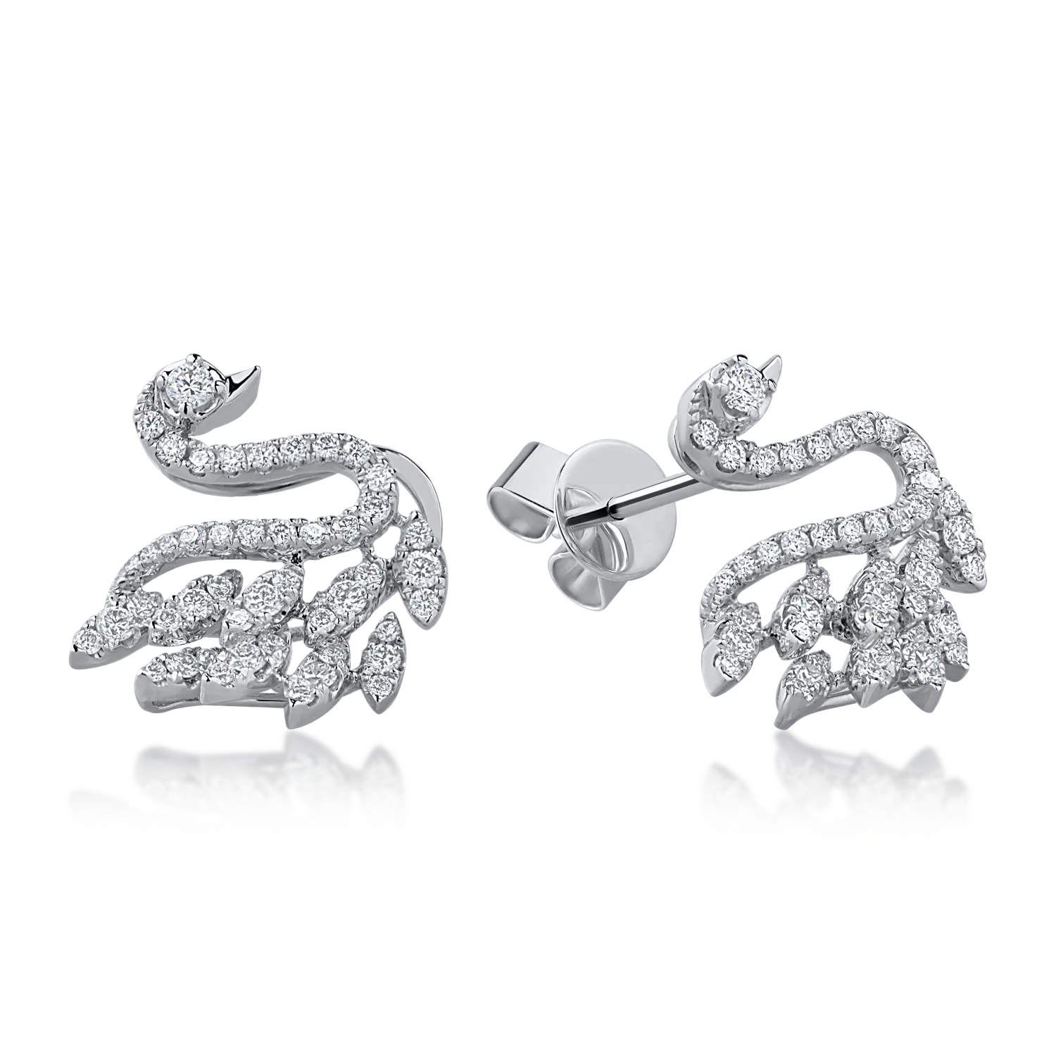 Обеци от бяло злато с диаманти 0.58ct