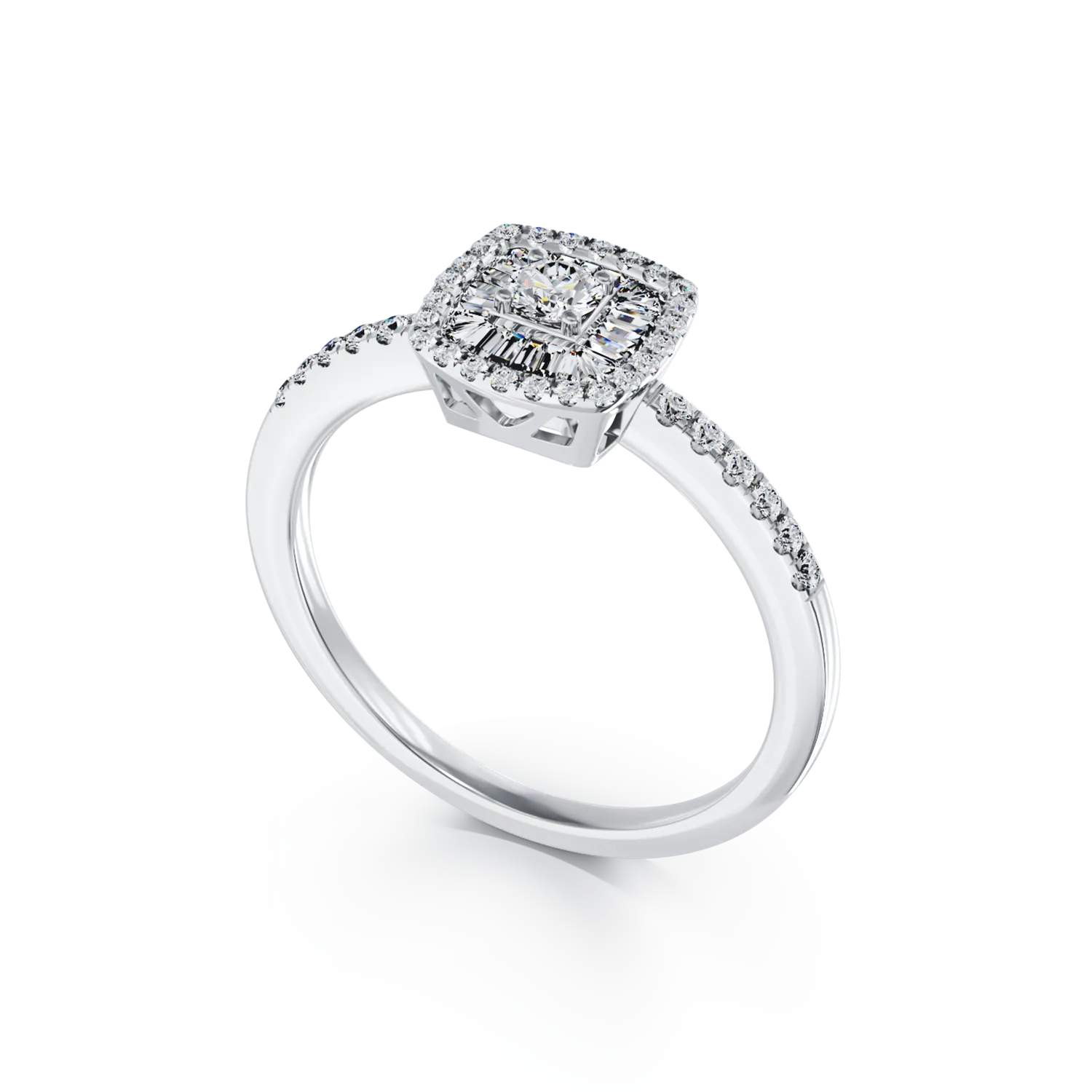 White gold engagement ring with 0.3ct diamonds