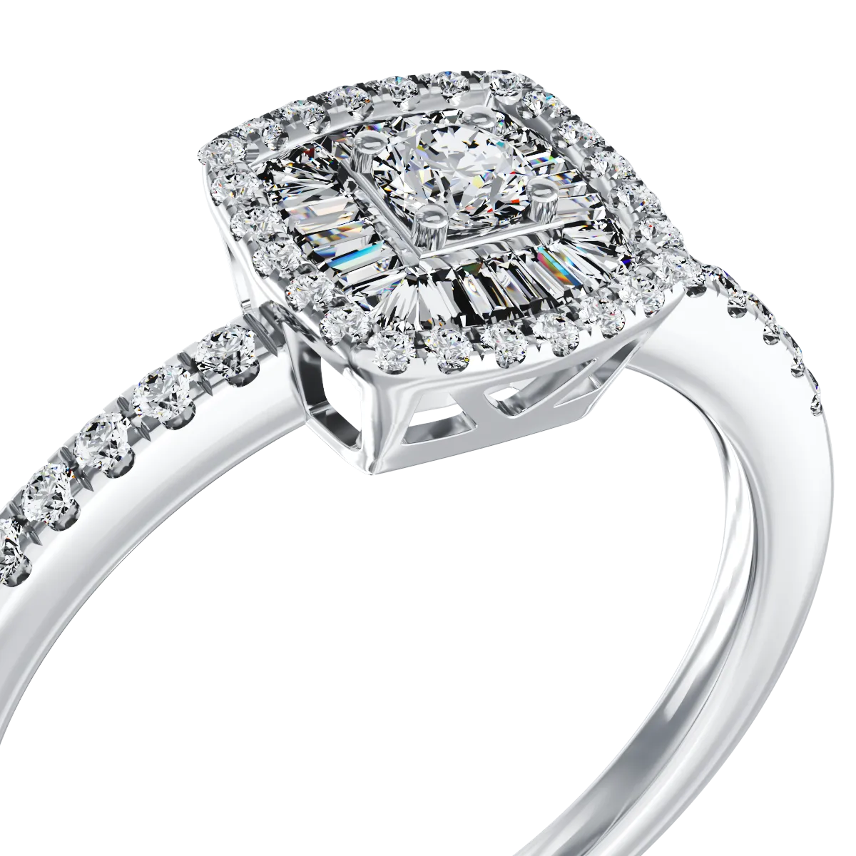 White gold engagement ring with 0.3ct diamonds