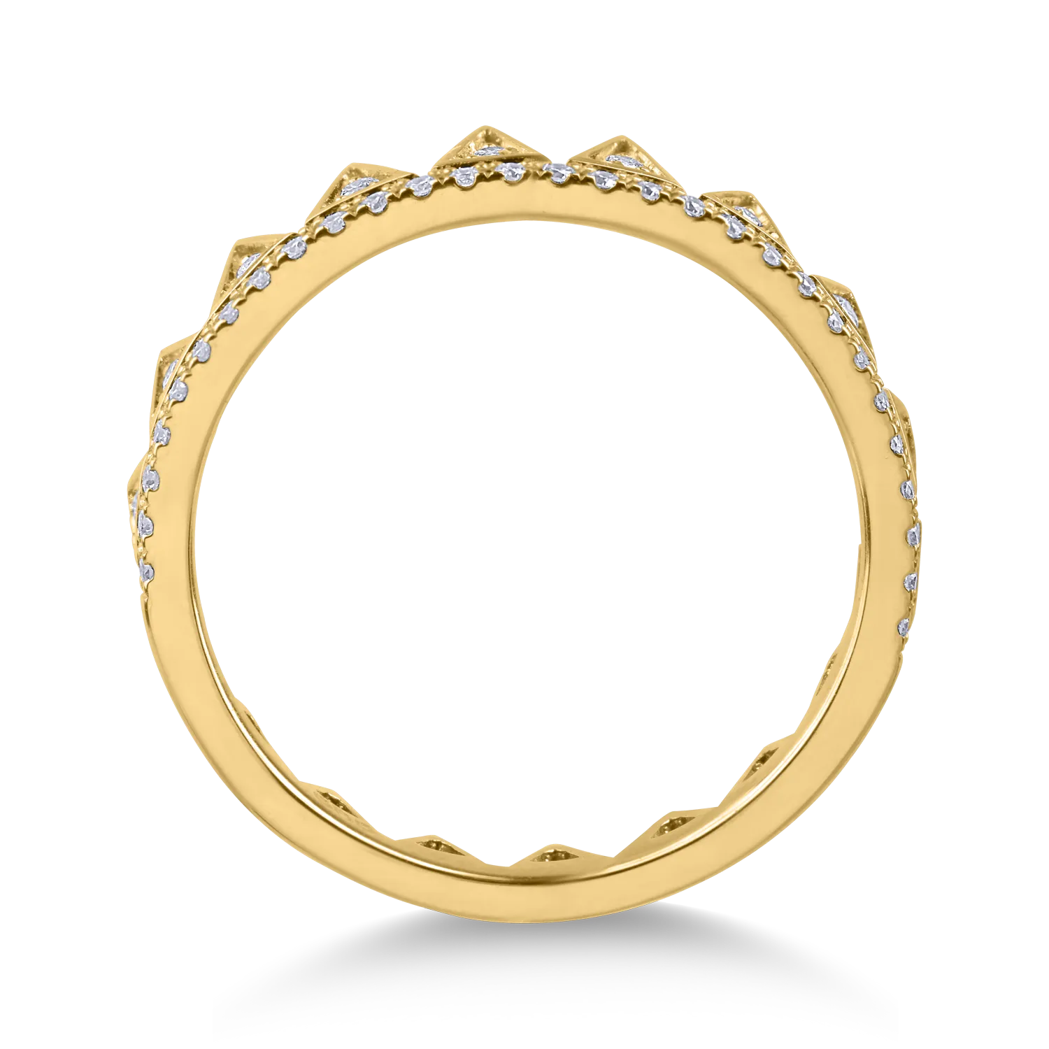 Pierścionek z żółtego złota z diamentami o masie 0.17ct