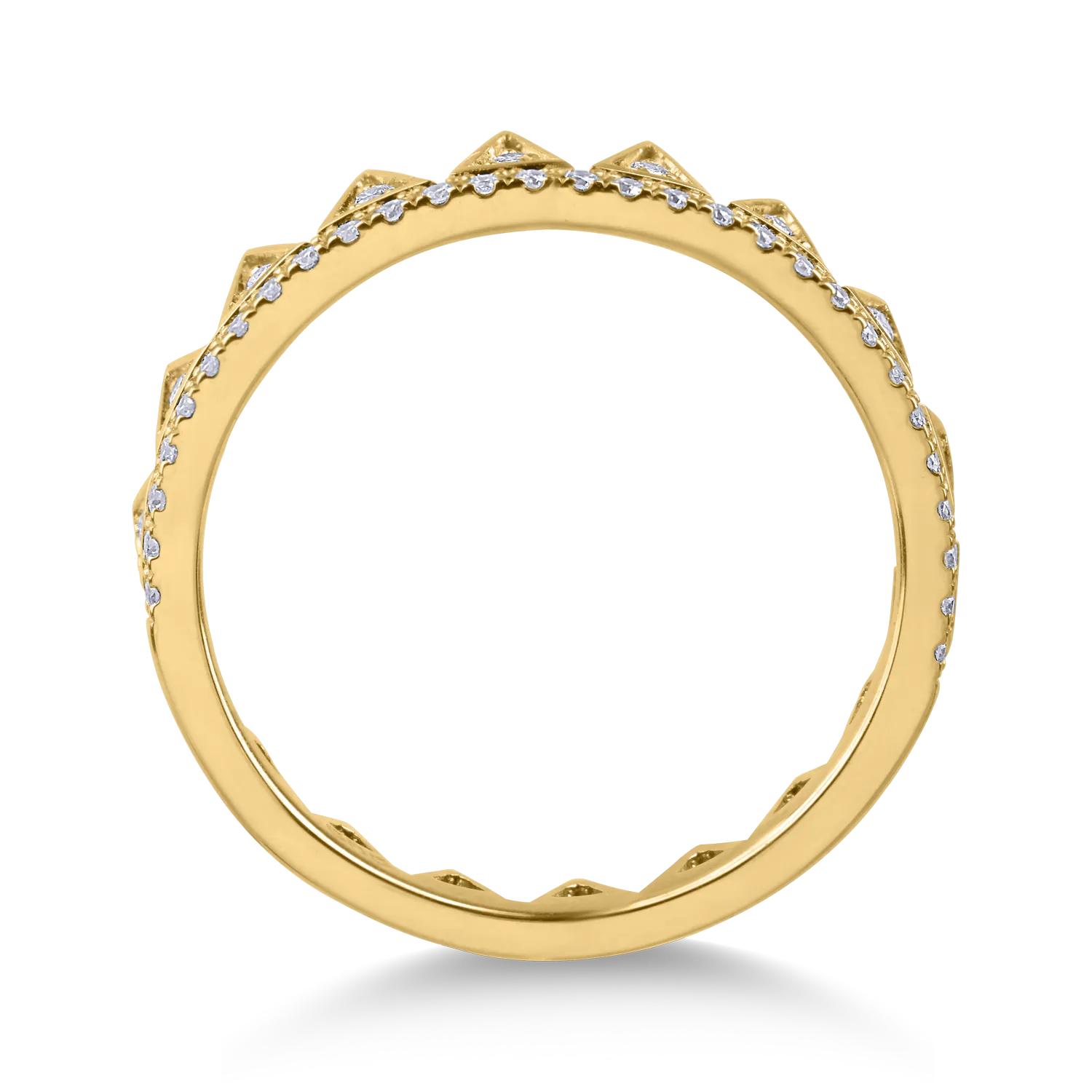 Sárga arany gyűrű 0.16ct gyémántokkal