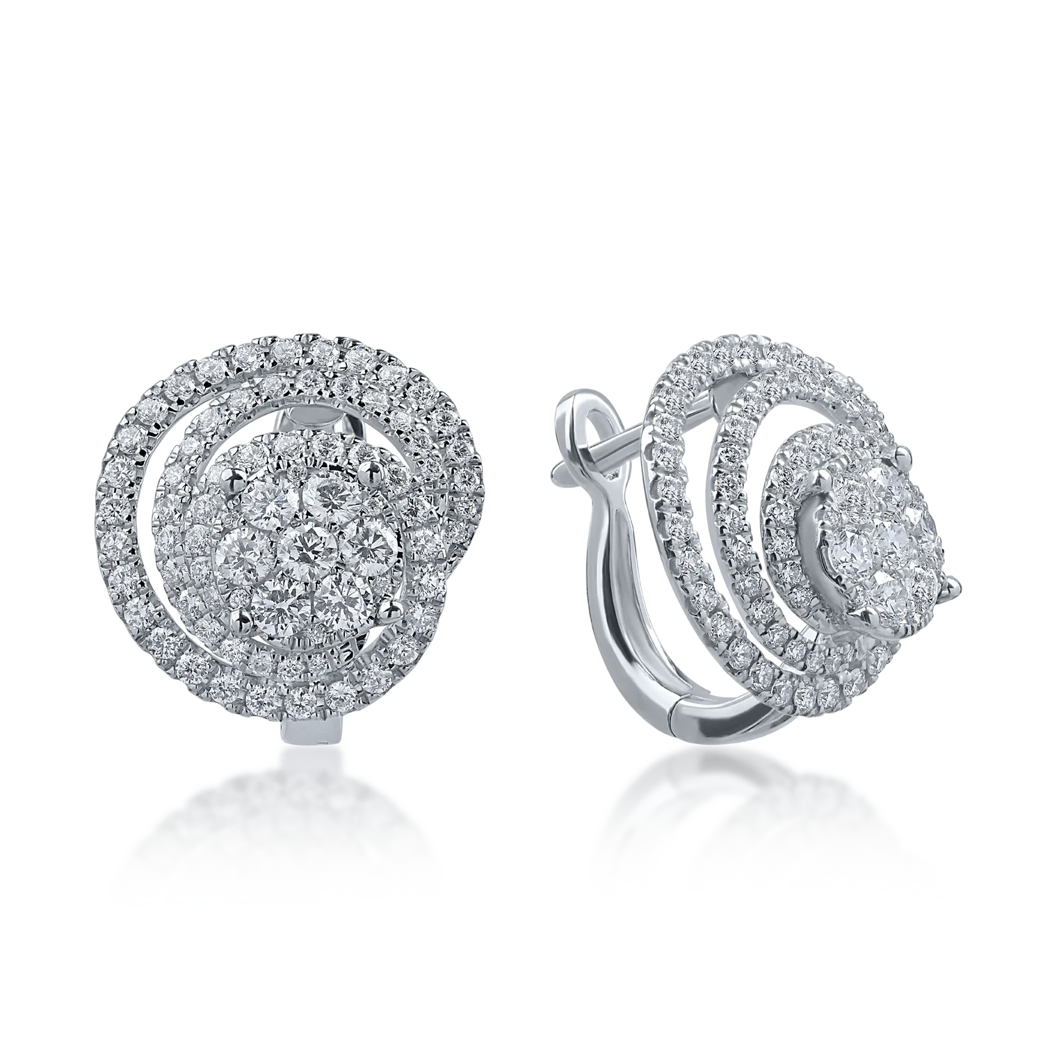 White gold earrings with 0.93ct diamonds