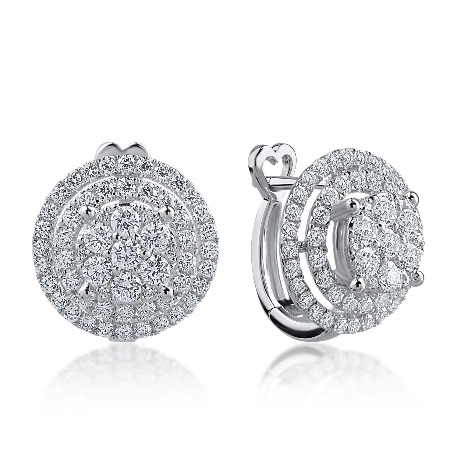 Обеци от бяло злато с 1.02ct диаманти