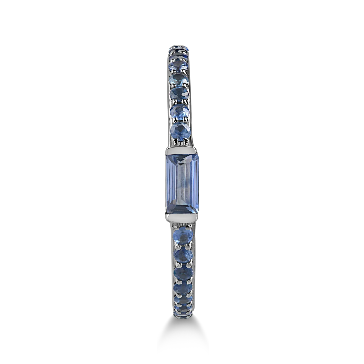 Inel din aur alb cu safir de 0.15ct si safire de 0.28ct