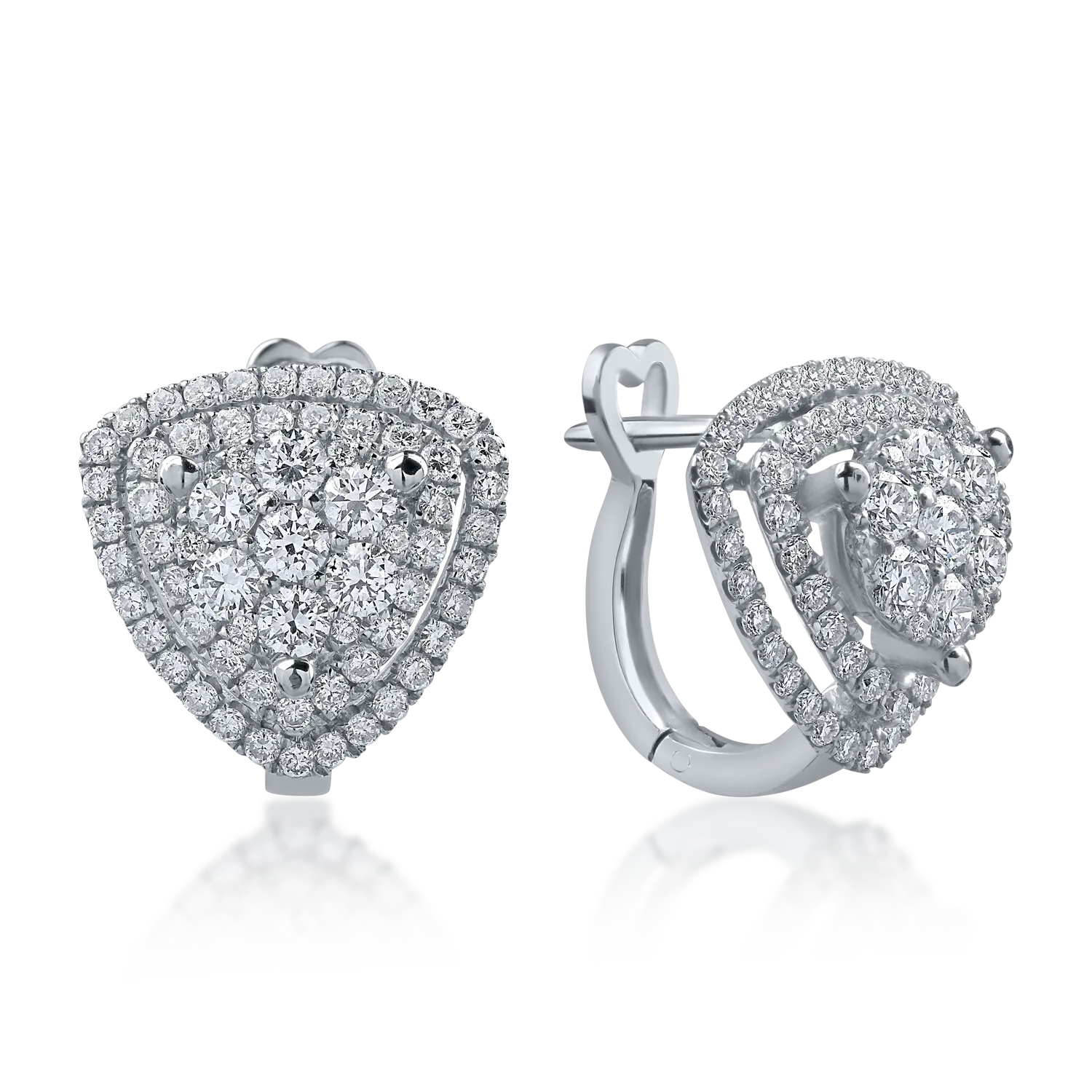 Обеци от бяло злато с 1.05ct диаманти