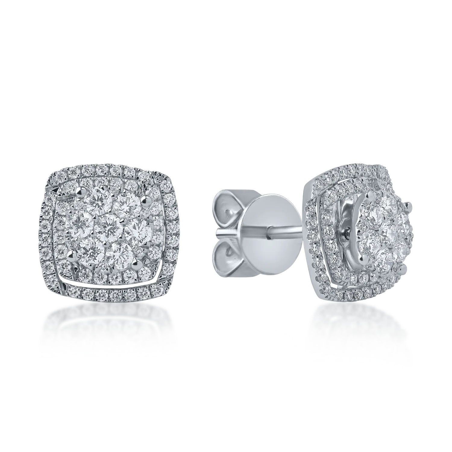 Kolczyki z białego złota z diamentami o masie 0.7ct