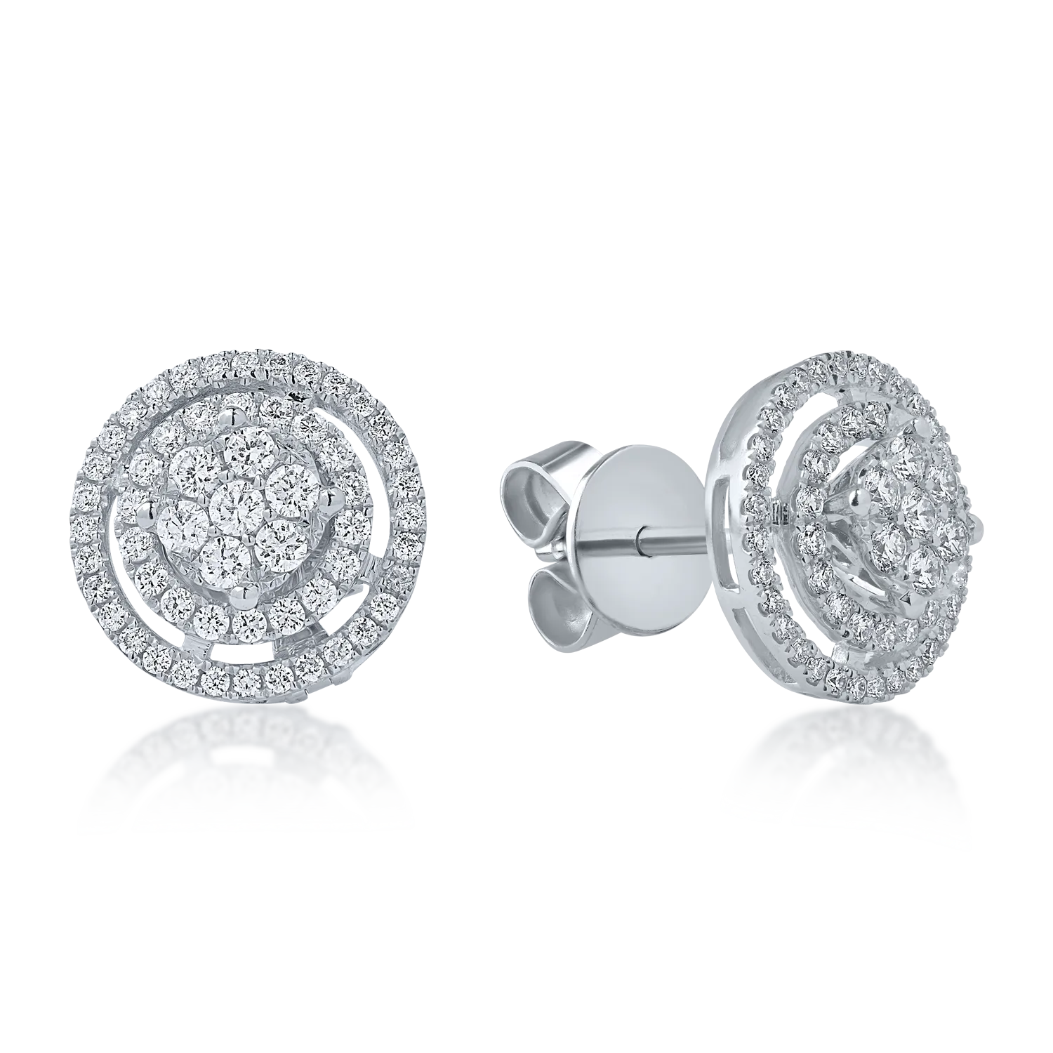 Kolczyki z białego złota z diamentami o masie 0.59ct