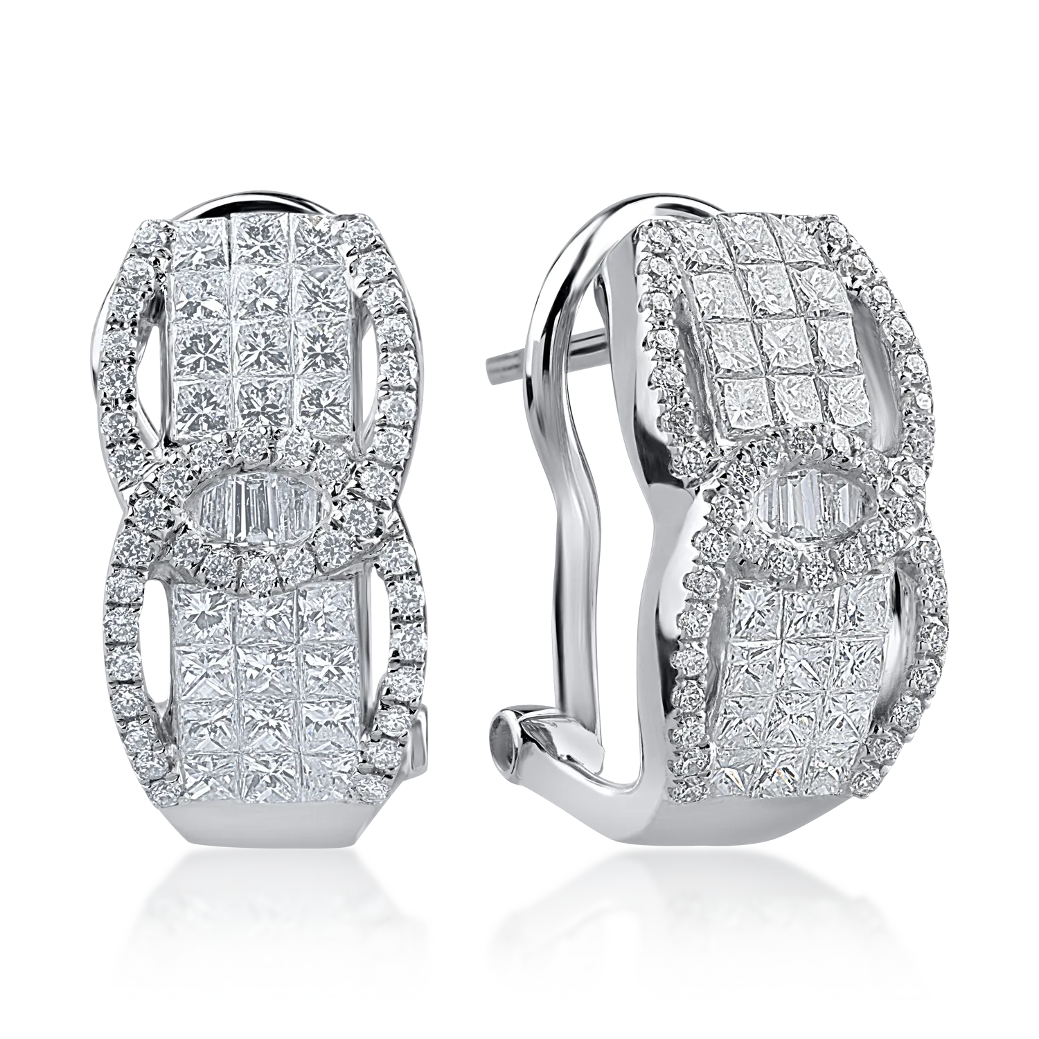 White gold earrings with 1.41ct diamonds