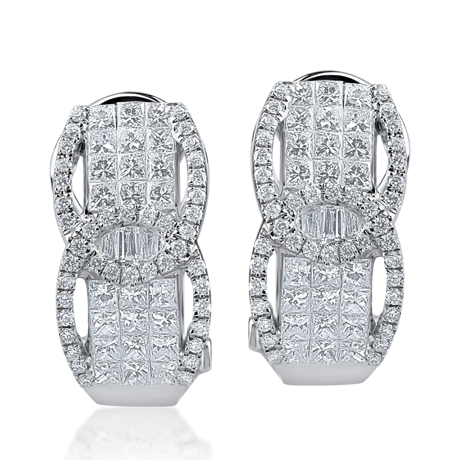 Cercei din aur alb cu diamante de 1.41ct-156136