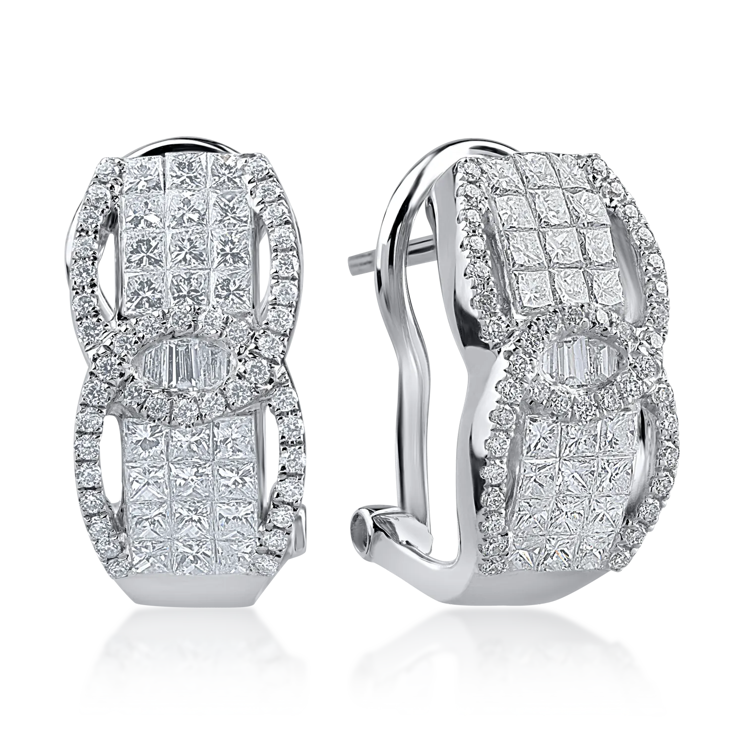 Обеци от бяло злато с 1.41ct диаманти