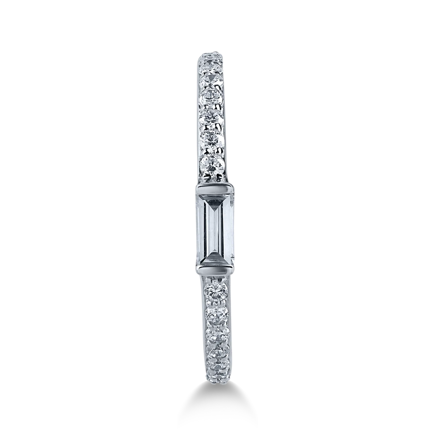 Inel din aur alb cu diamant de 0.08ct si diamante de 0.21ct