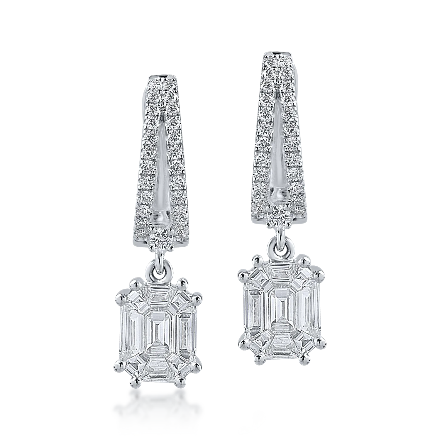 Cercei din aur alb cu diamante de 0.97ct-156145