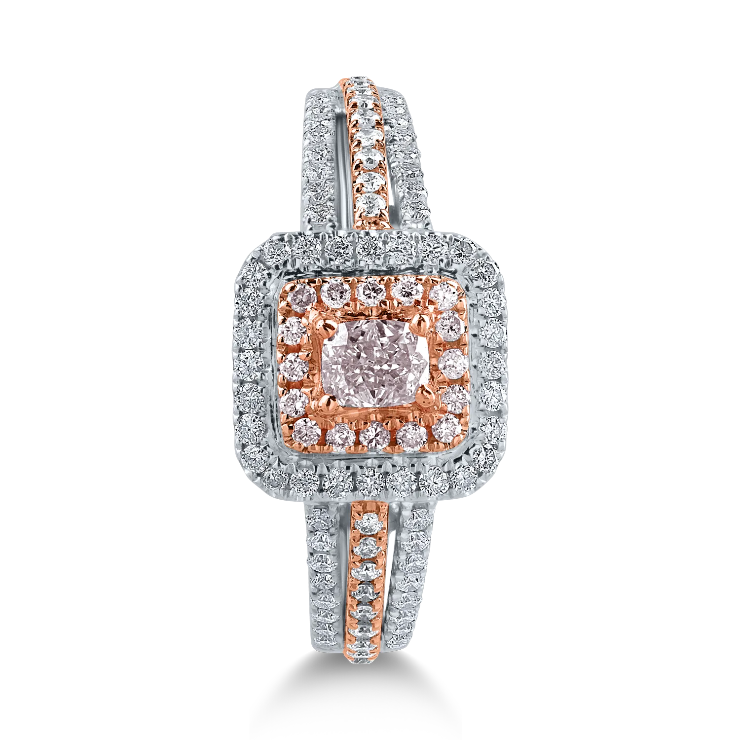 White-rose gold ring with 0.43ct rose diamonds and 0.3ct clear diamonds