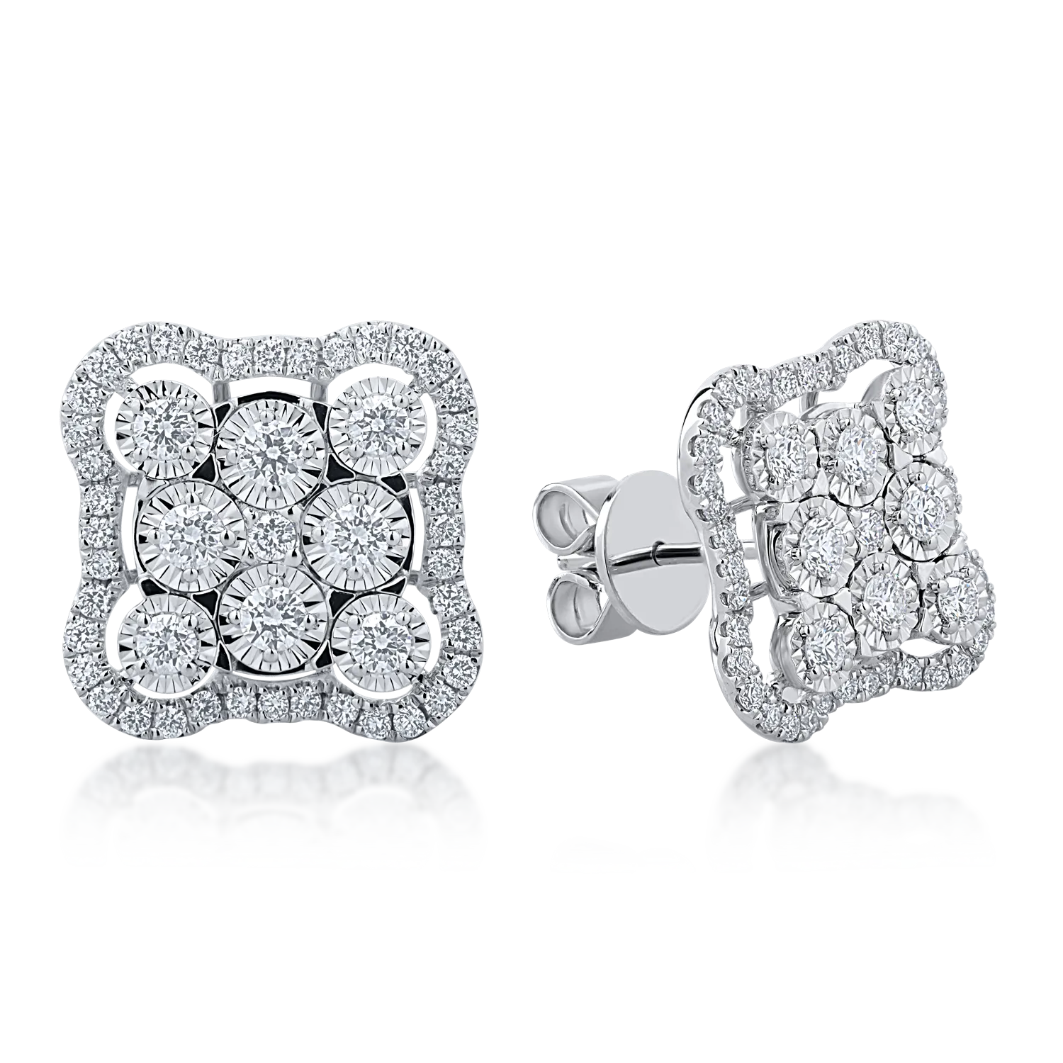 Kolczyki z białego złota z diamentami o masie 0.94ct