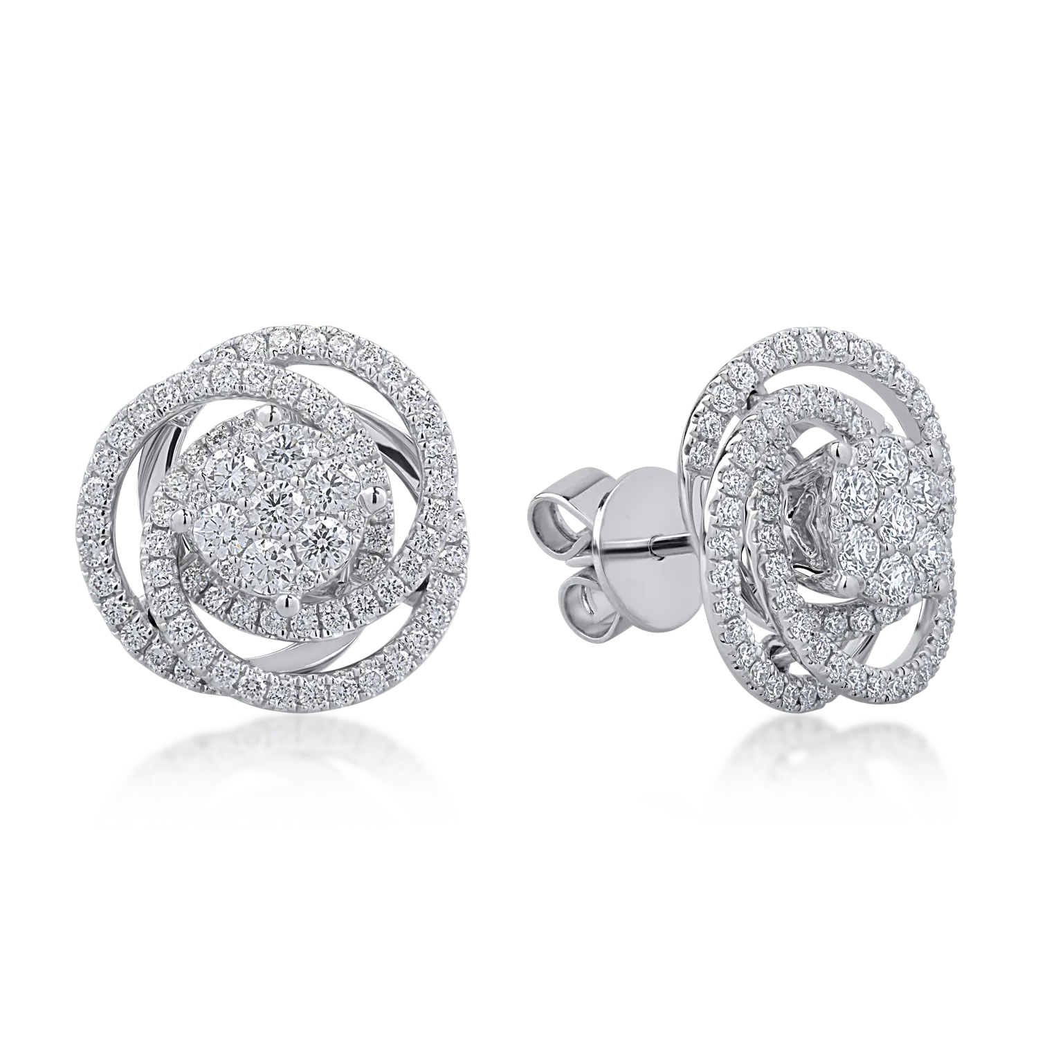 White gold earrings with 0.96ct diamonds