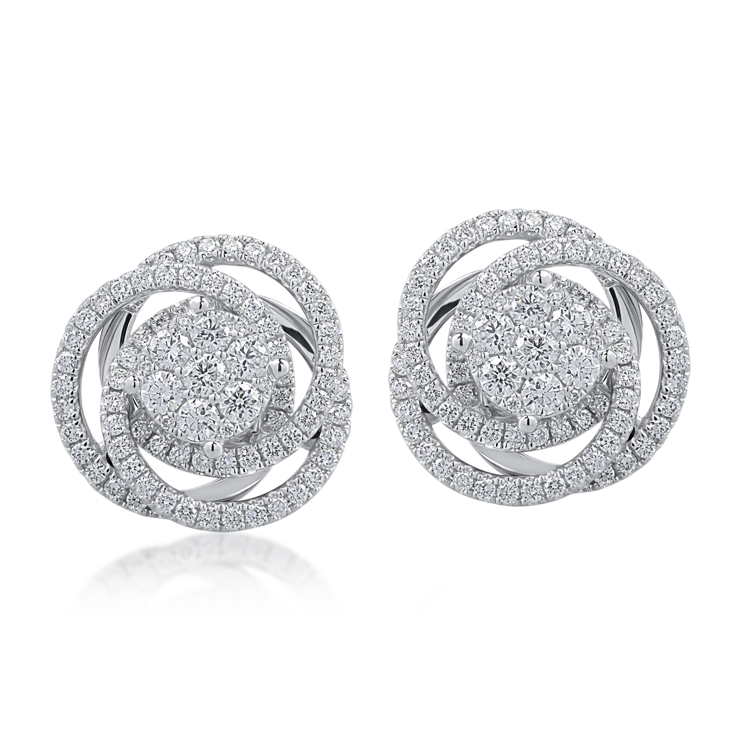 Cercei din aur alb cu diamante de 0.96ct-156166
