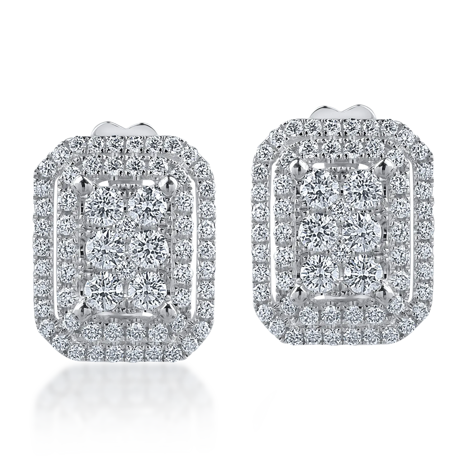 Cercei din aur alb cu diamante de 0.8ct-156179