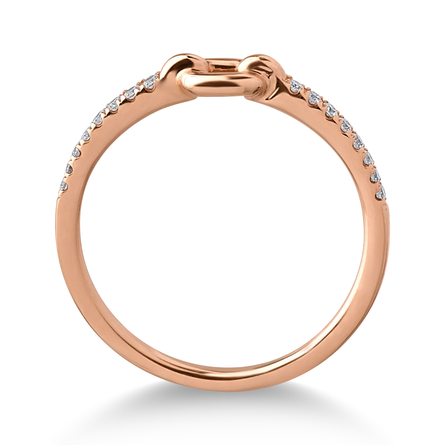 Inel din aur roz cu diamante de 0.10ct