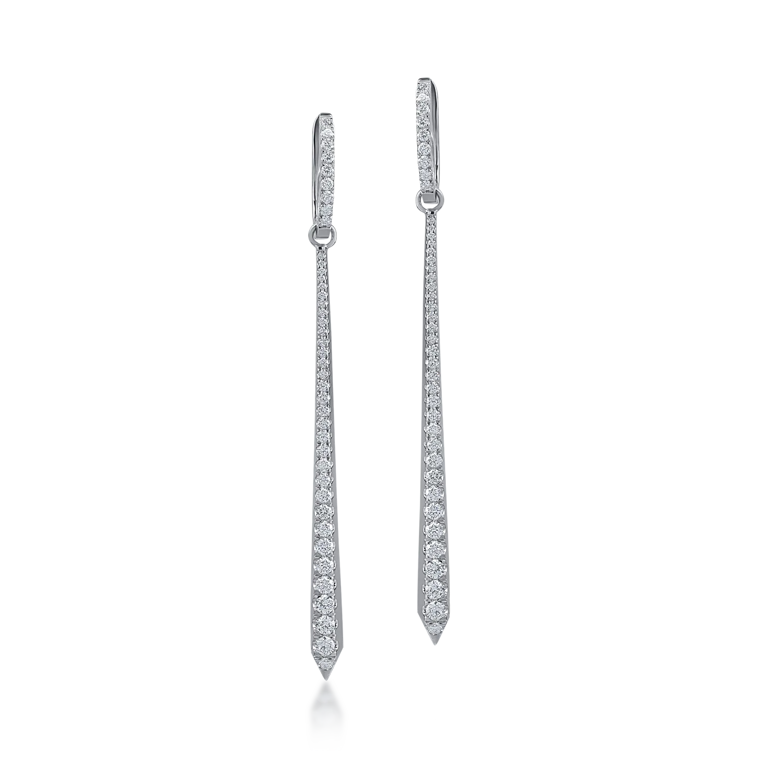 Cercei din aur alb cu diamante de 2ct-156215