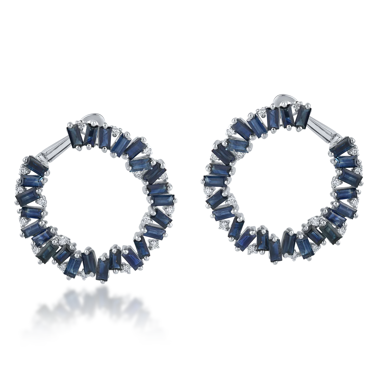 Cercei din aur alb cu safire de 8.3ct si diamante de 0.48ct-156220