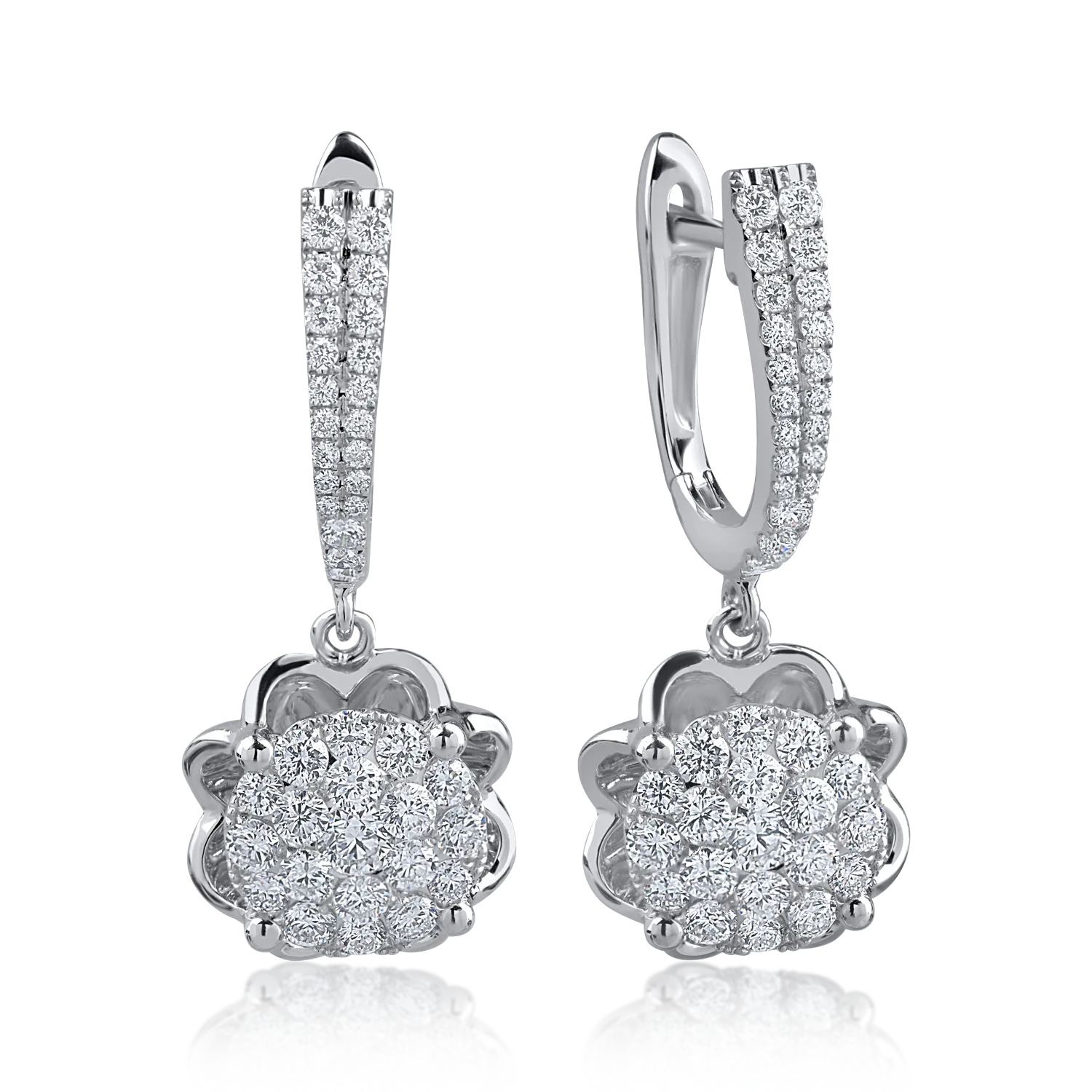 White gold earrings with 1.08ct diamonds