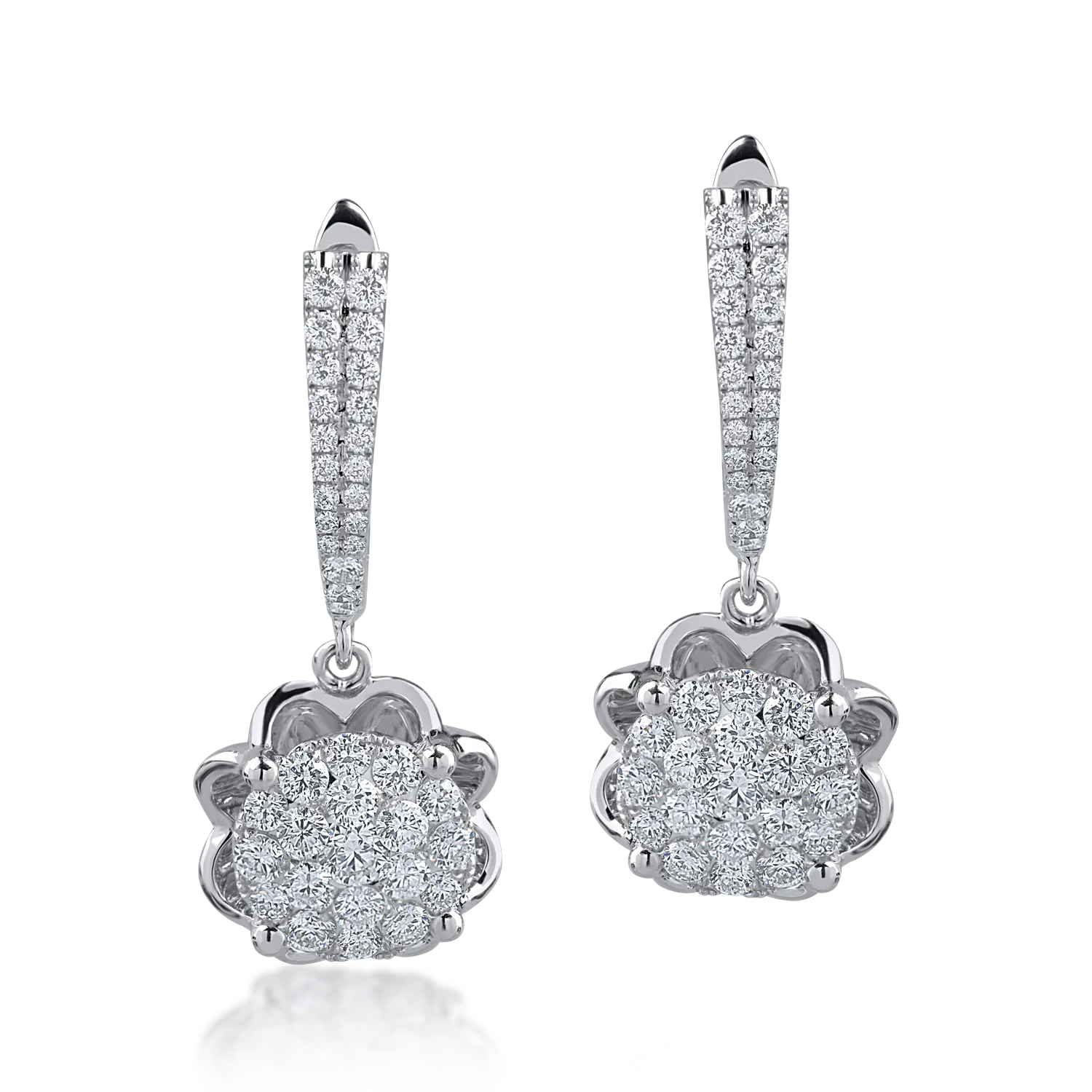 Cercei din aur alb cu diamante de 1.08ct-156246