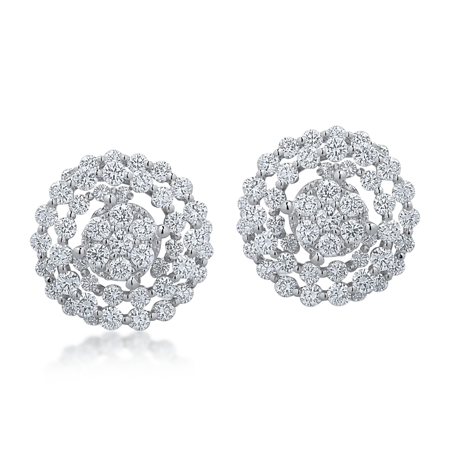 White gold earrings with 1.96ct diamonds