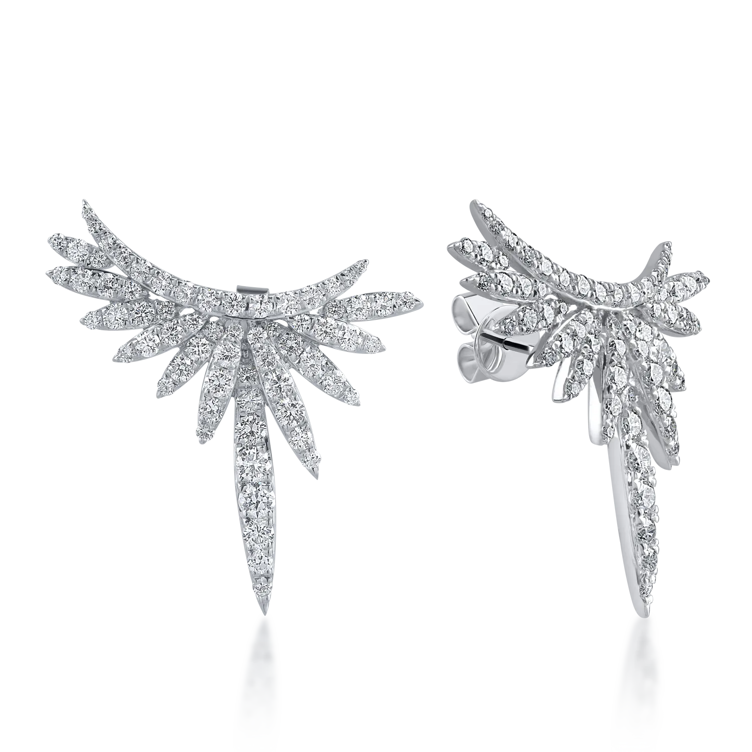 Обеци от бяло злато с 2.08ct диаманти