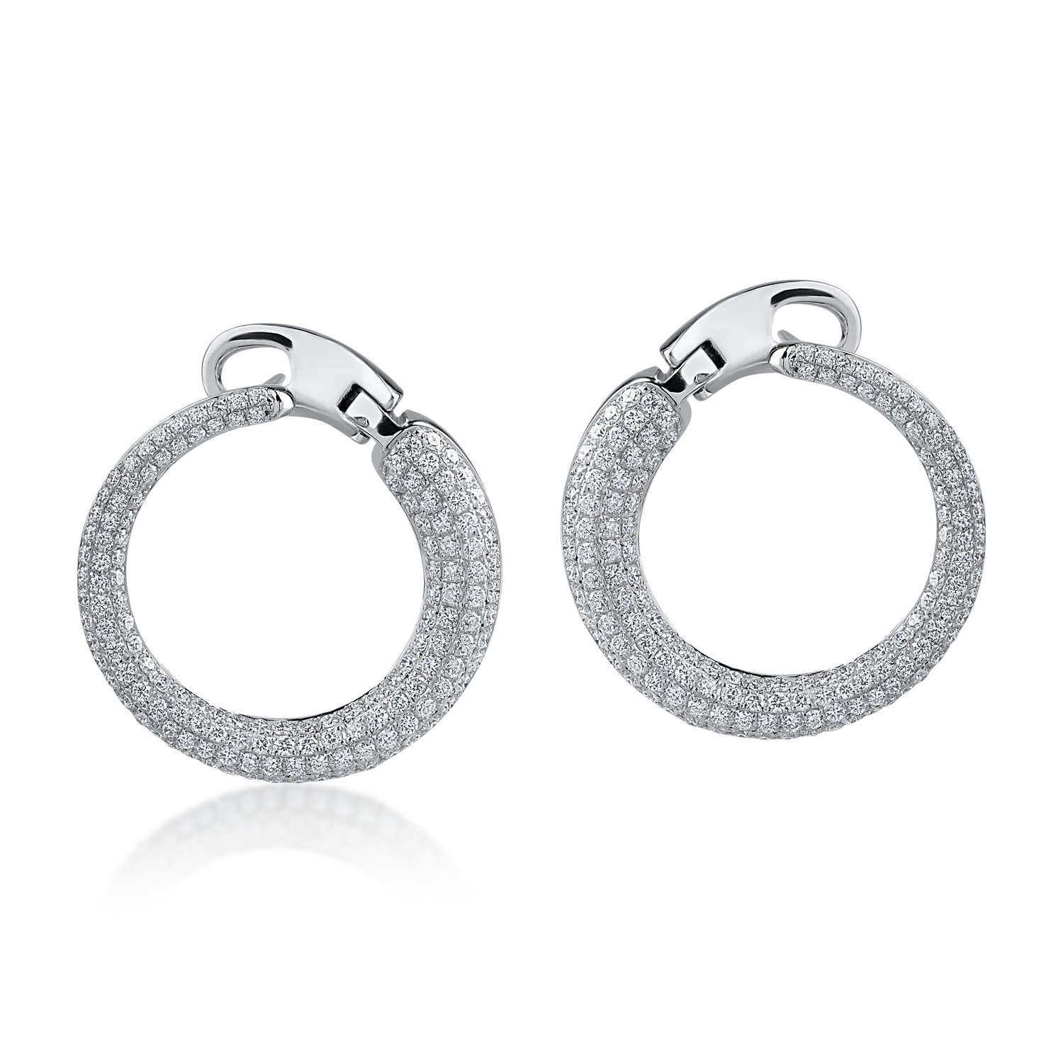 Cercei din aur alb cu diamante de 1.6ct-156288