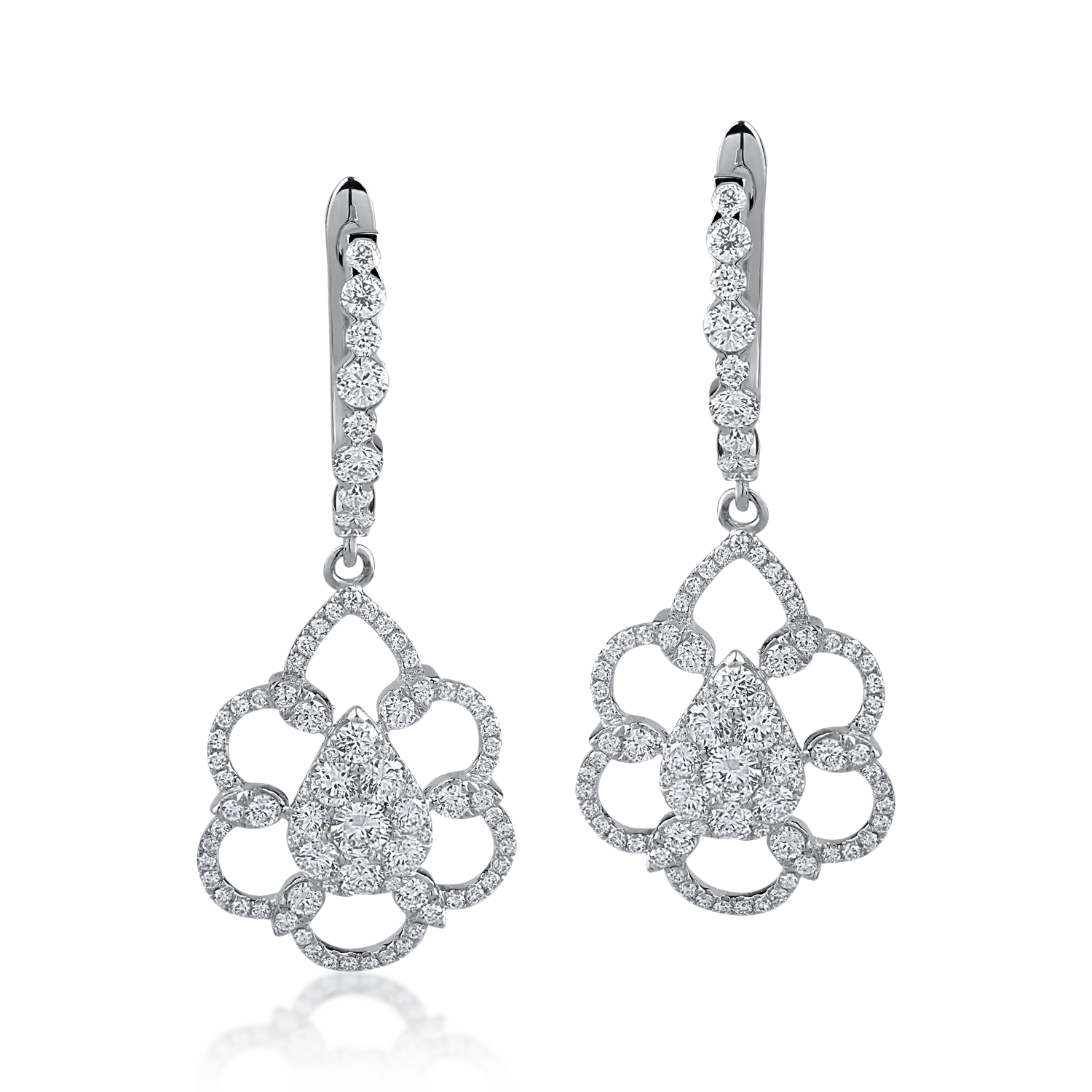 White gold earrings with 1.4ct diamonds