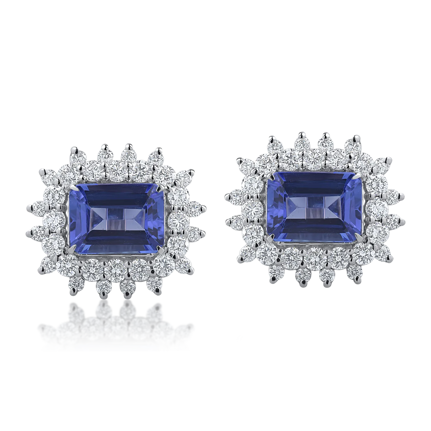 White gold earrings with 3.31ct tanzanites and 1.26ct diamonds