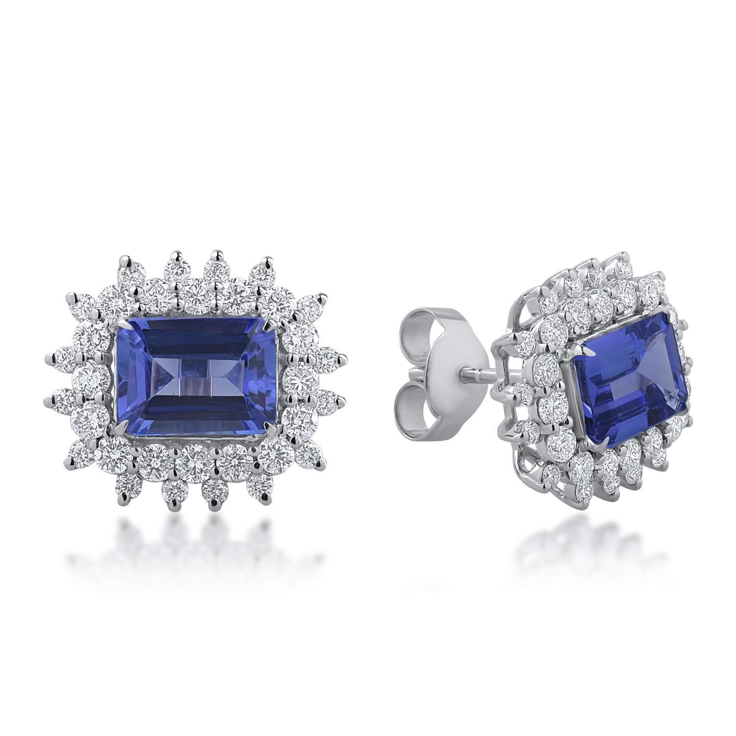White gold earrings with 3.31ct tanzanites and 1.26ct diamonds