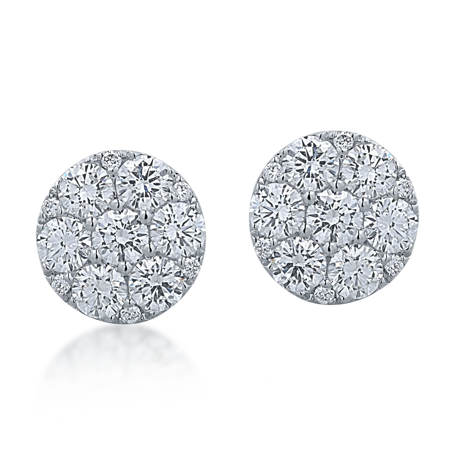 Cercei din aur alb cu diamante de 1.27ct - 1 | YEO