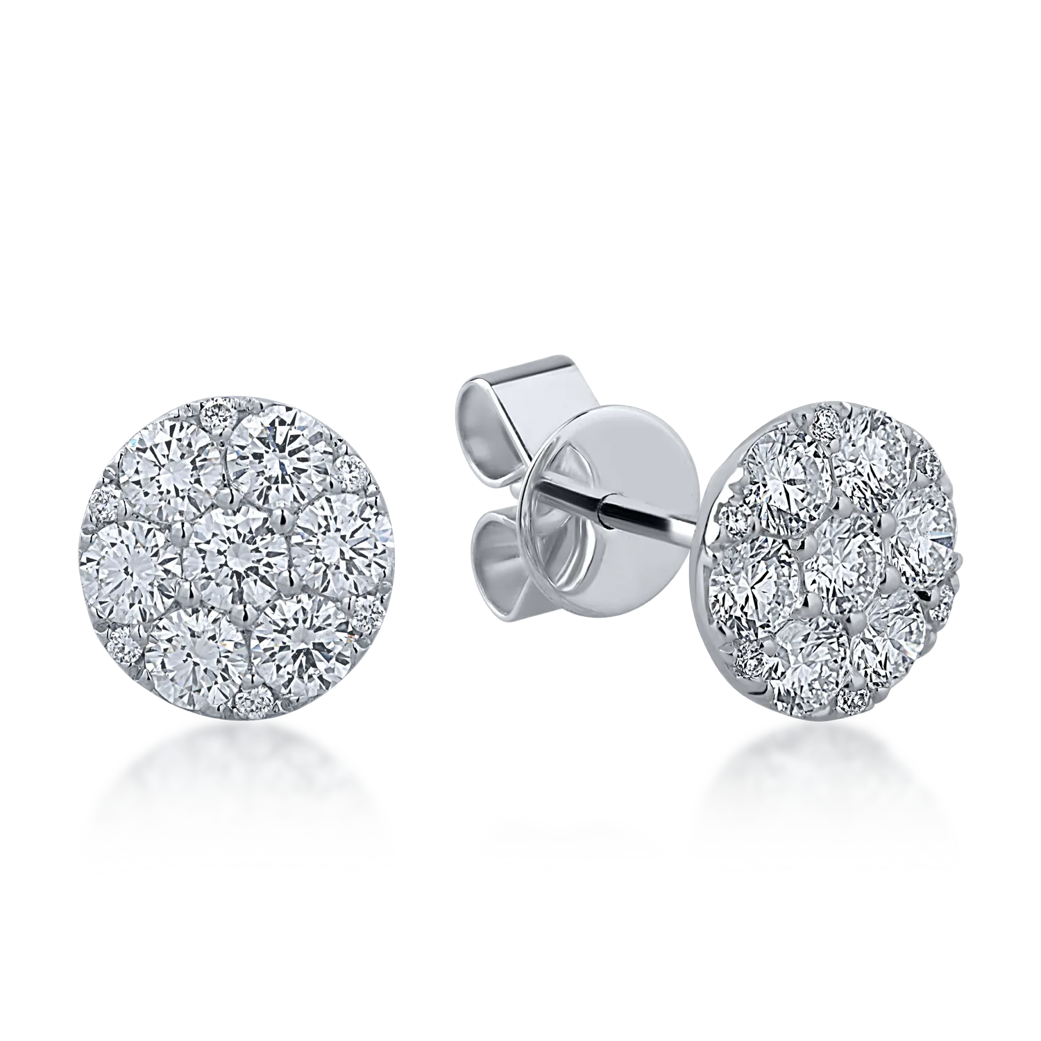Обеци от бяло злато с 1.27ct диаманти