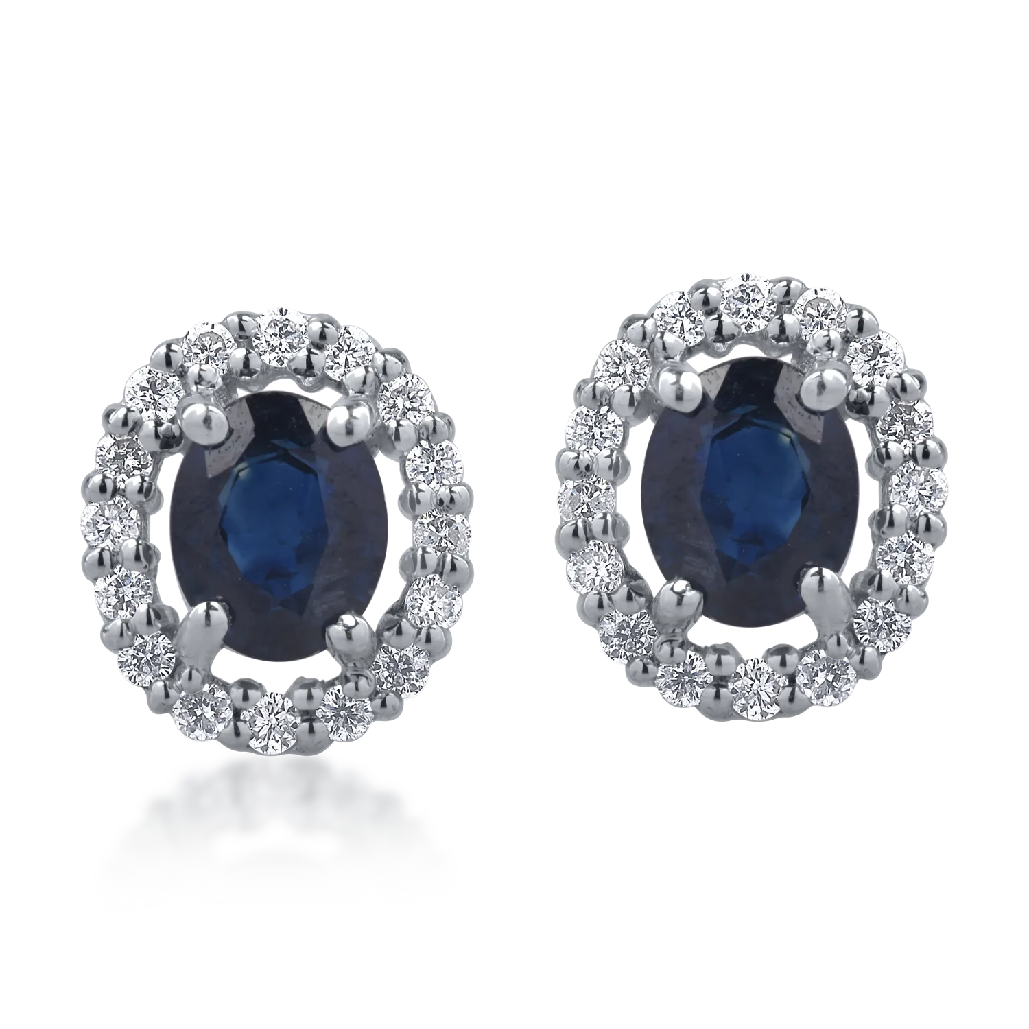 White gold earrings with 0.86ct sapphires and 0.16ct diamonds