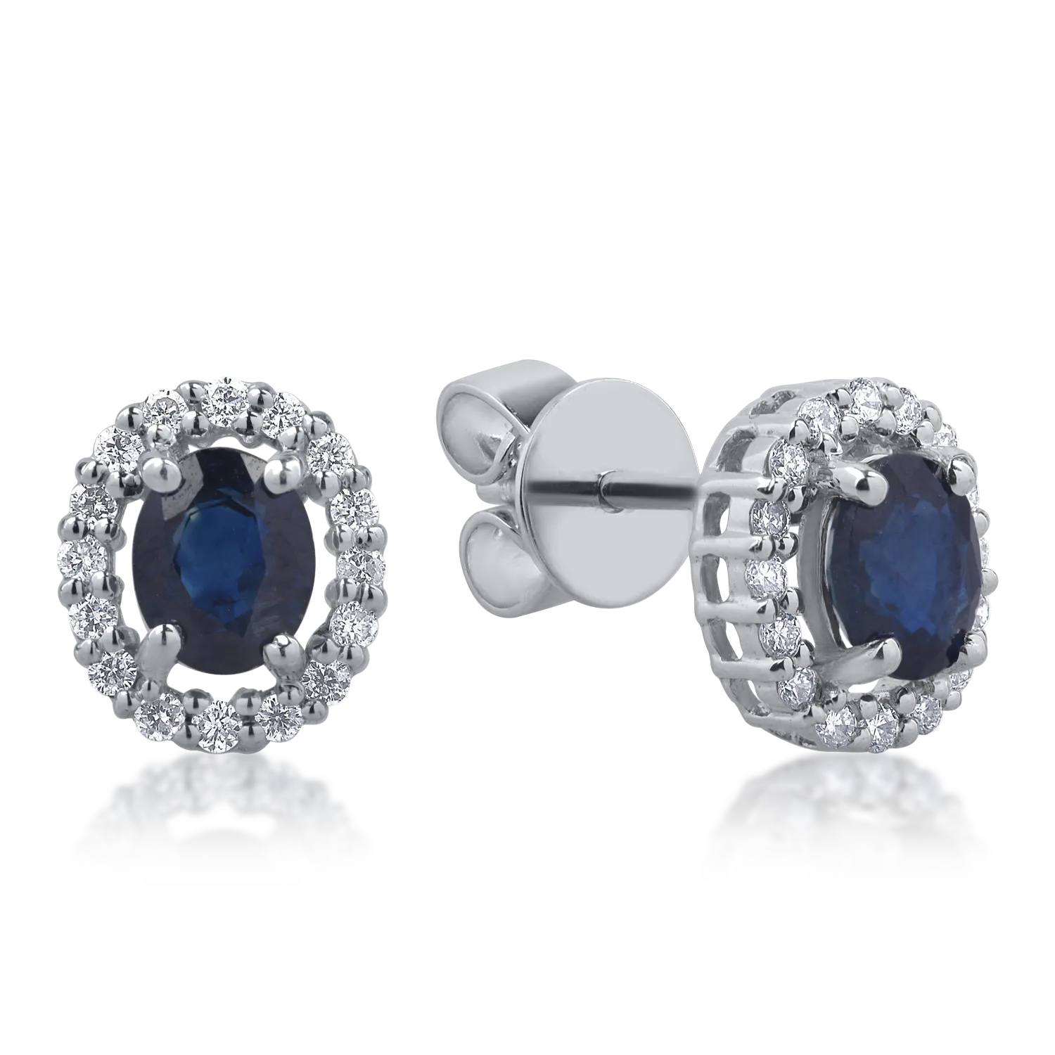 White gold earrings with 0.86ct sapphires and 0.16ct diamonds