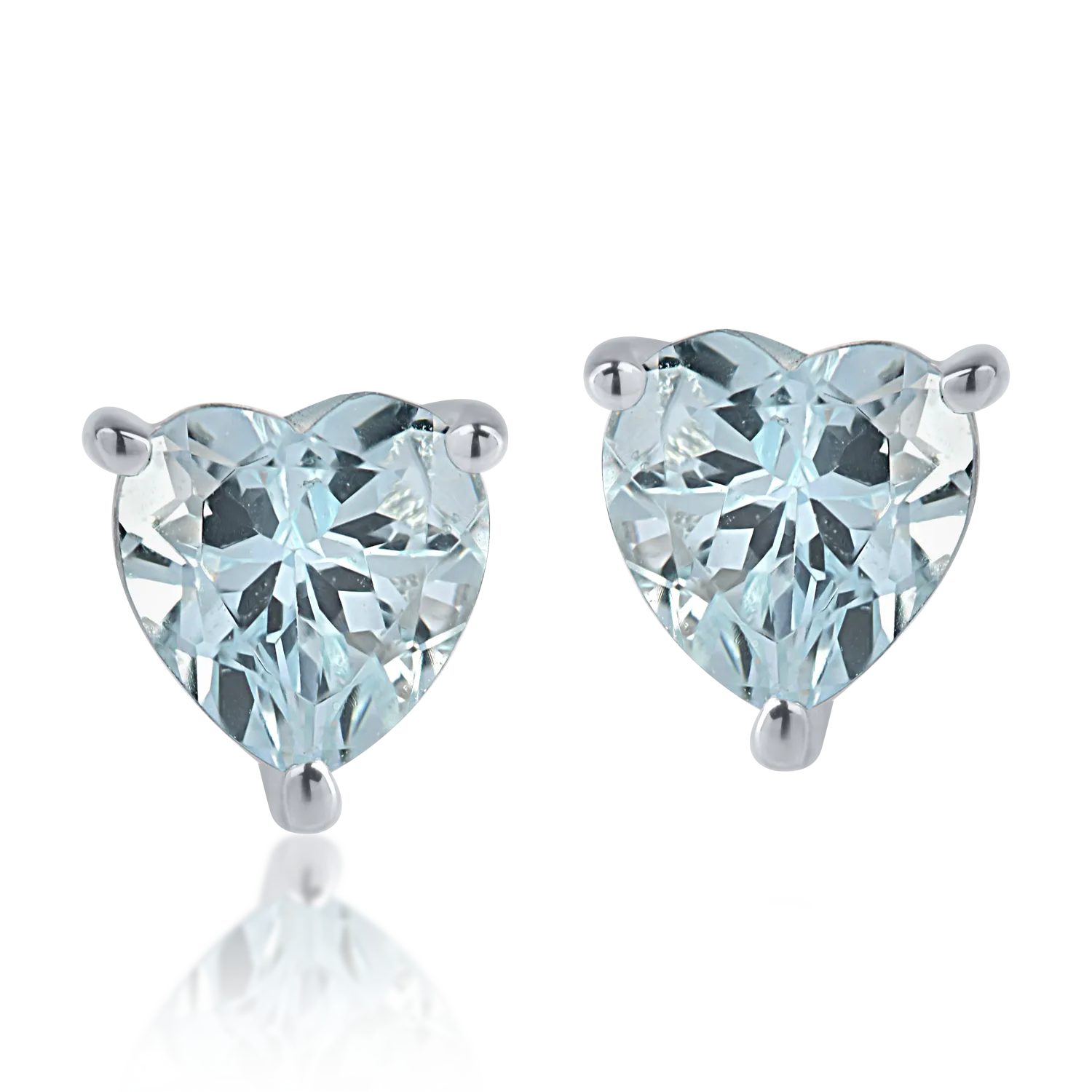 Обеци от бяло злато с 0.9ct аквамарин