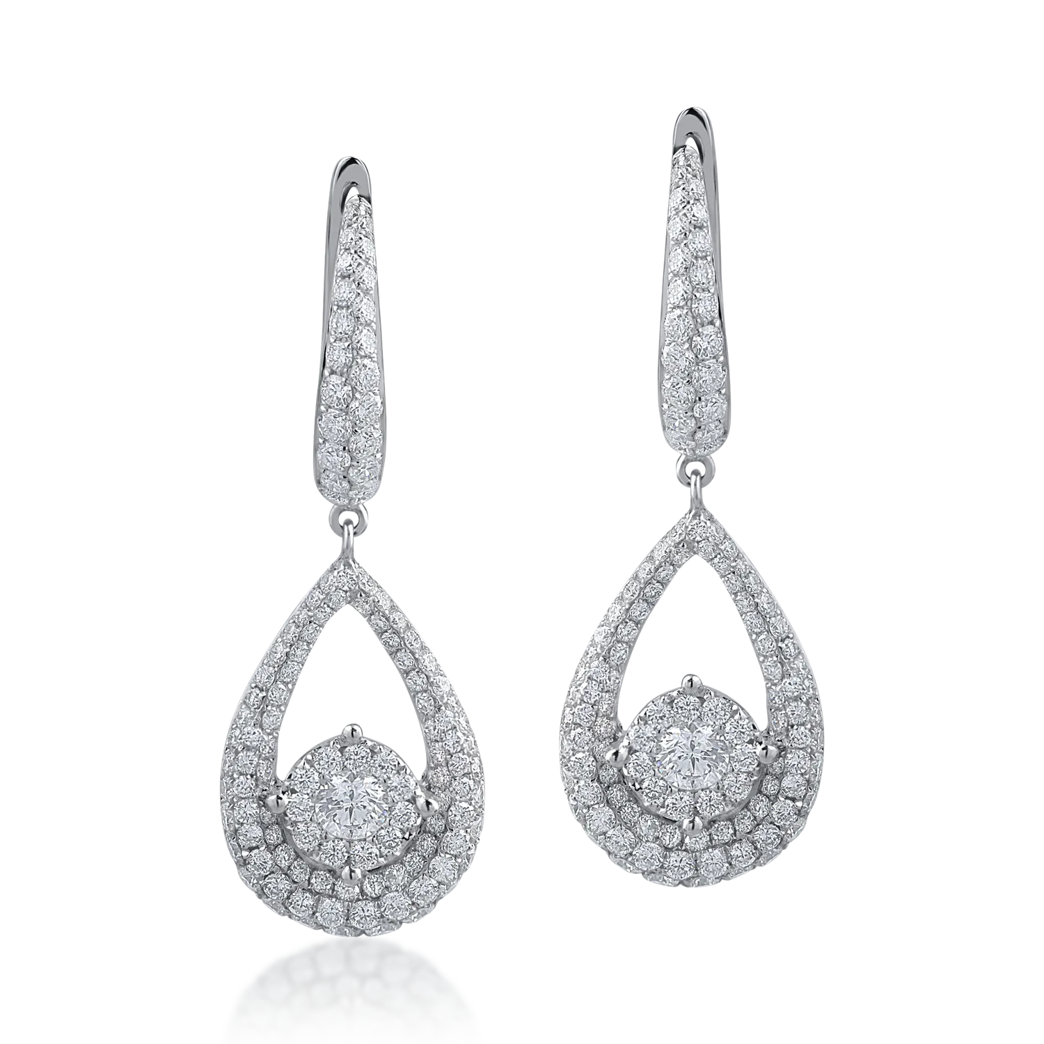 White gold earrings with 2.04ct diamonds