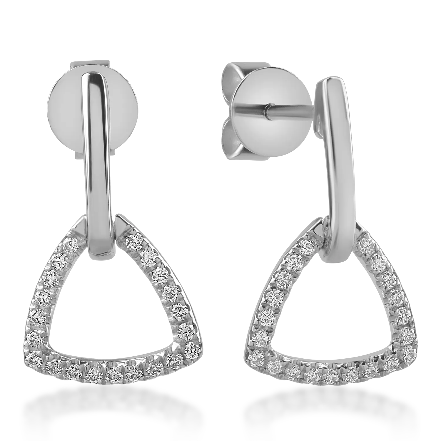 Fehér arany fülbevaló 0.16ct gyémántokkal