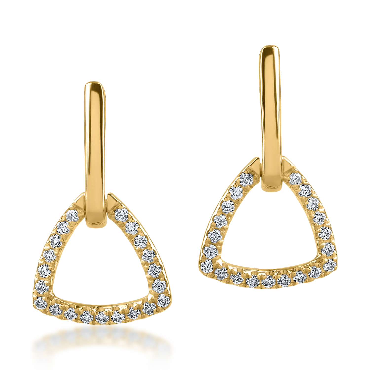 Yellow gold earrings with 0.16ct diamonds