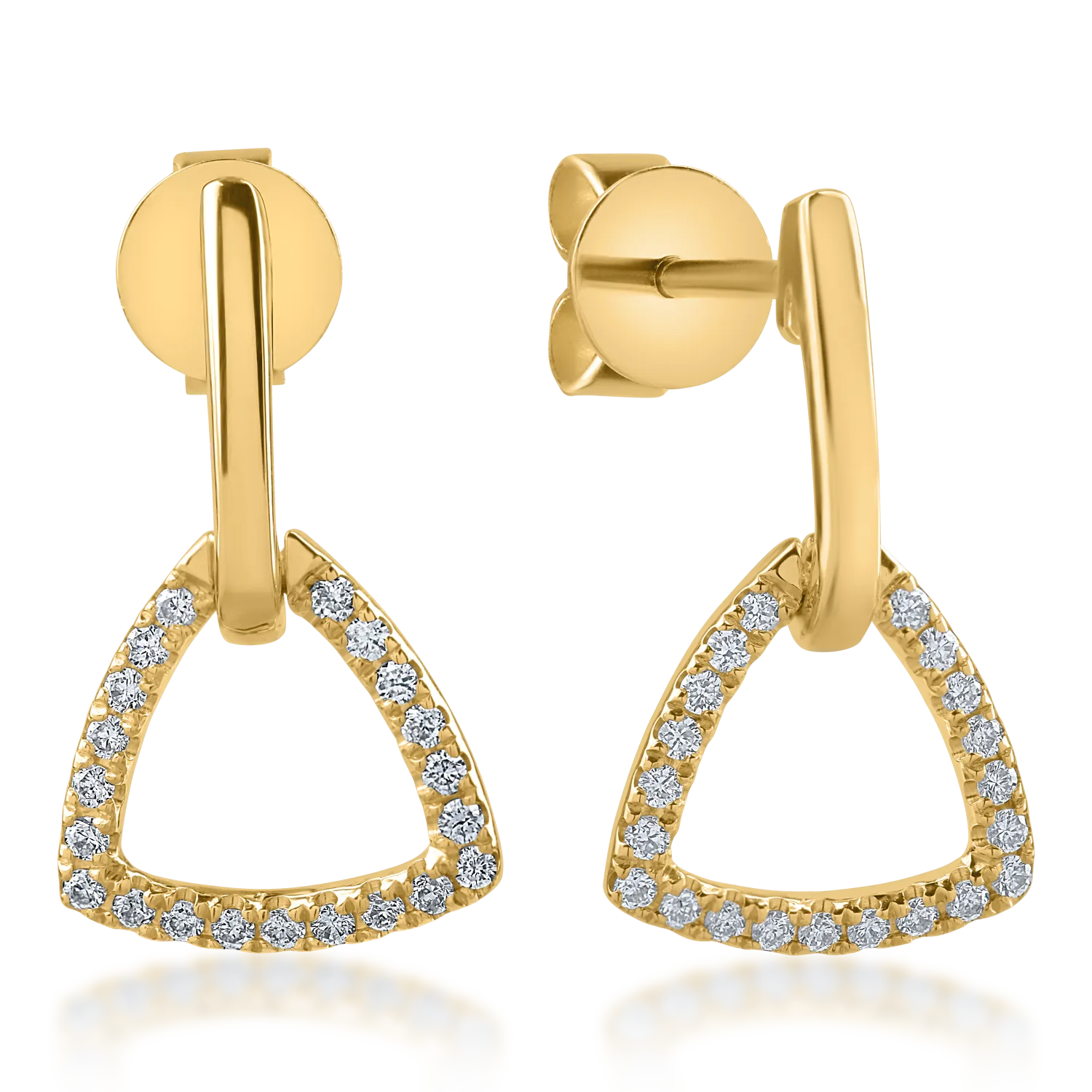 Yellow gold earrings with 0.16ct diamonds