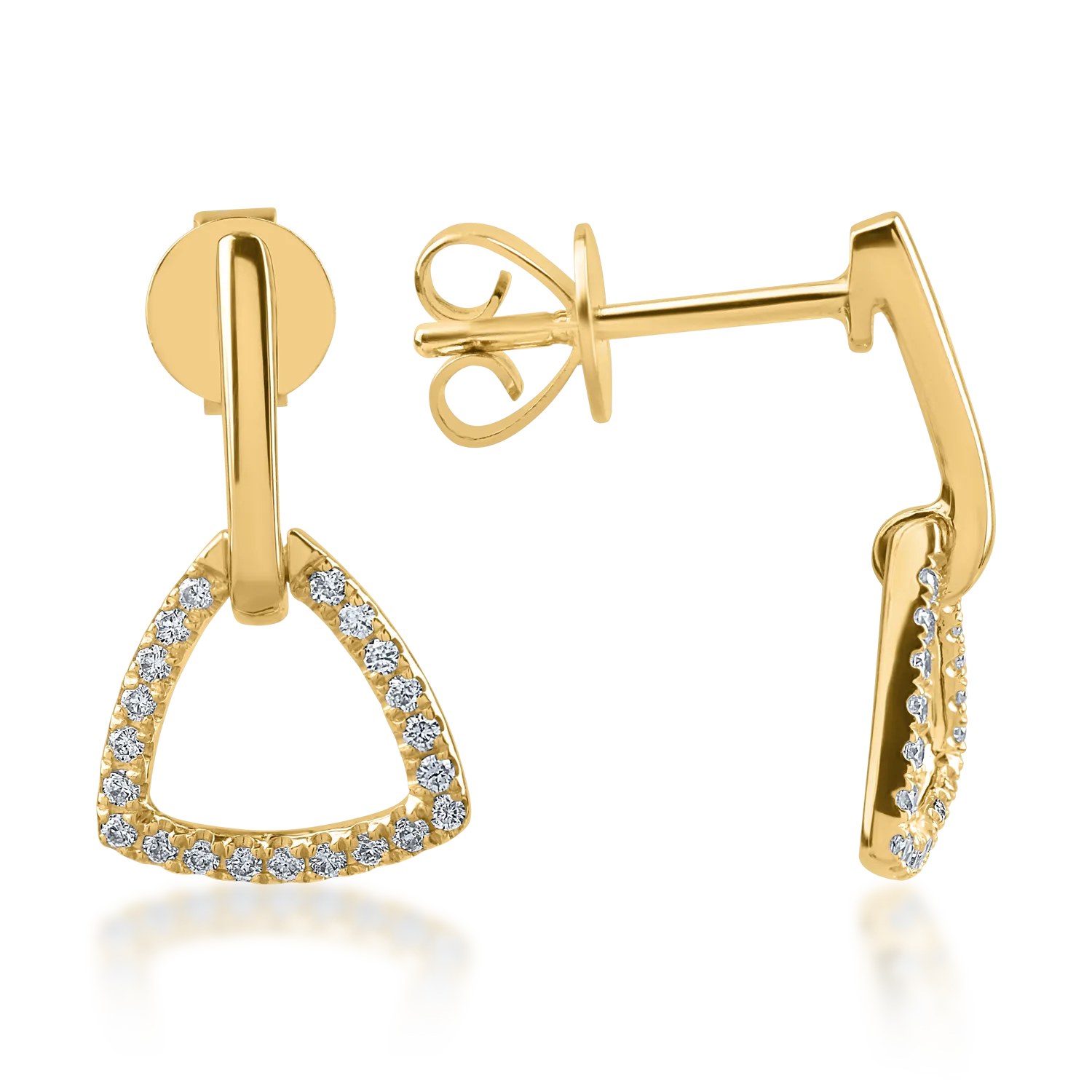 Yellow gold earrings with 0.16ct diamonds