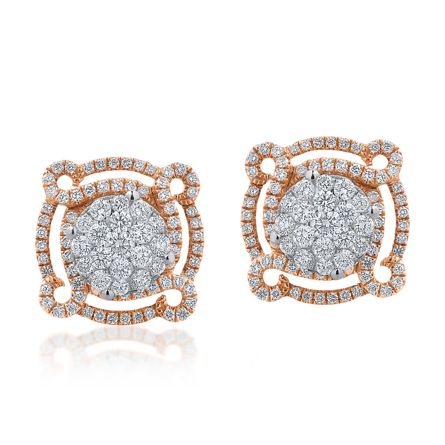 White-rose gold earrings with 0.83ct diamonds