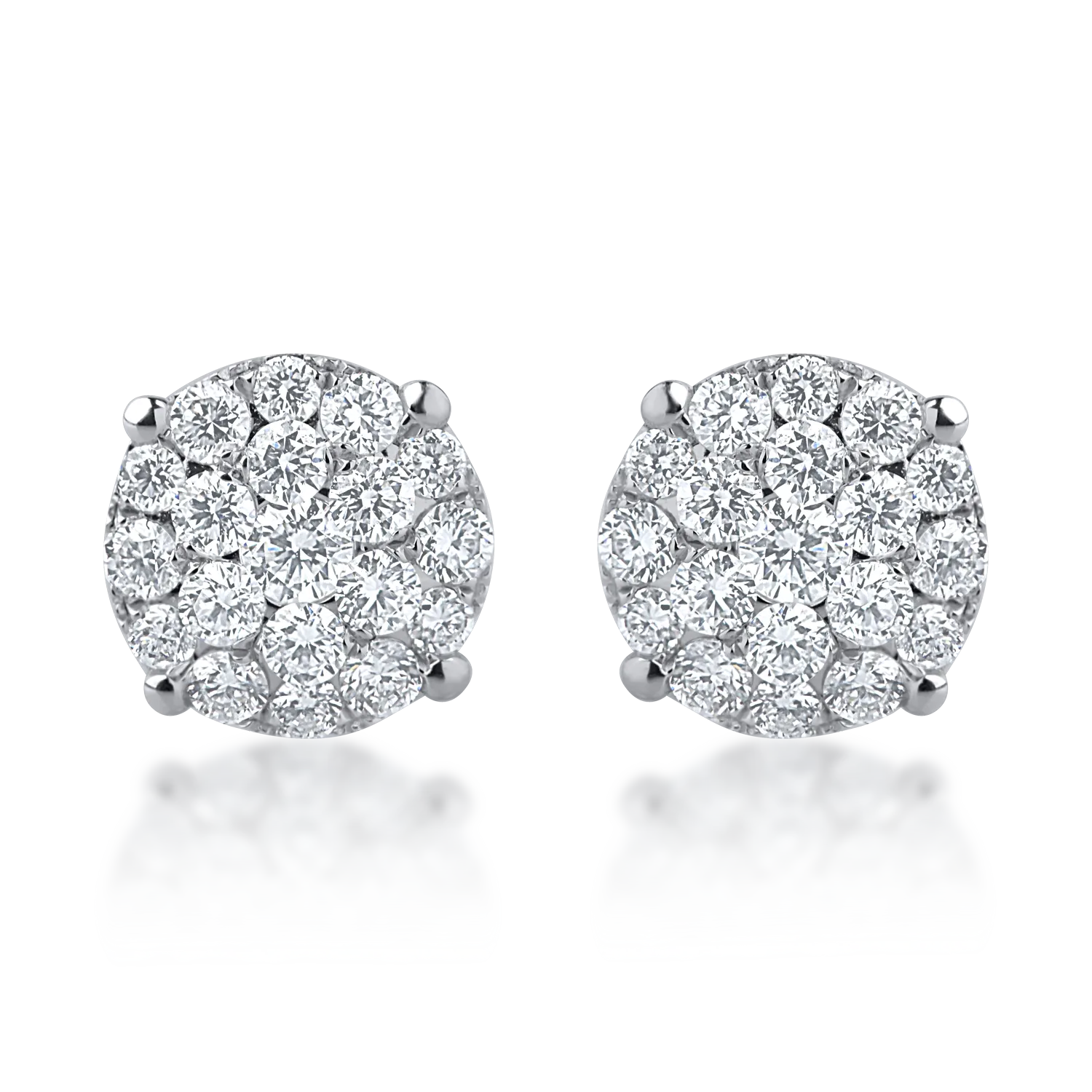 Fehér rózsa arany fülbevaló 0.83ct gyémántokkal