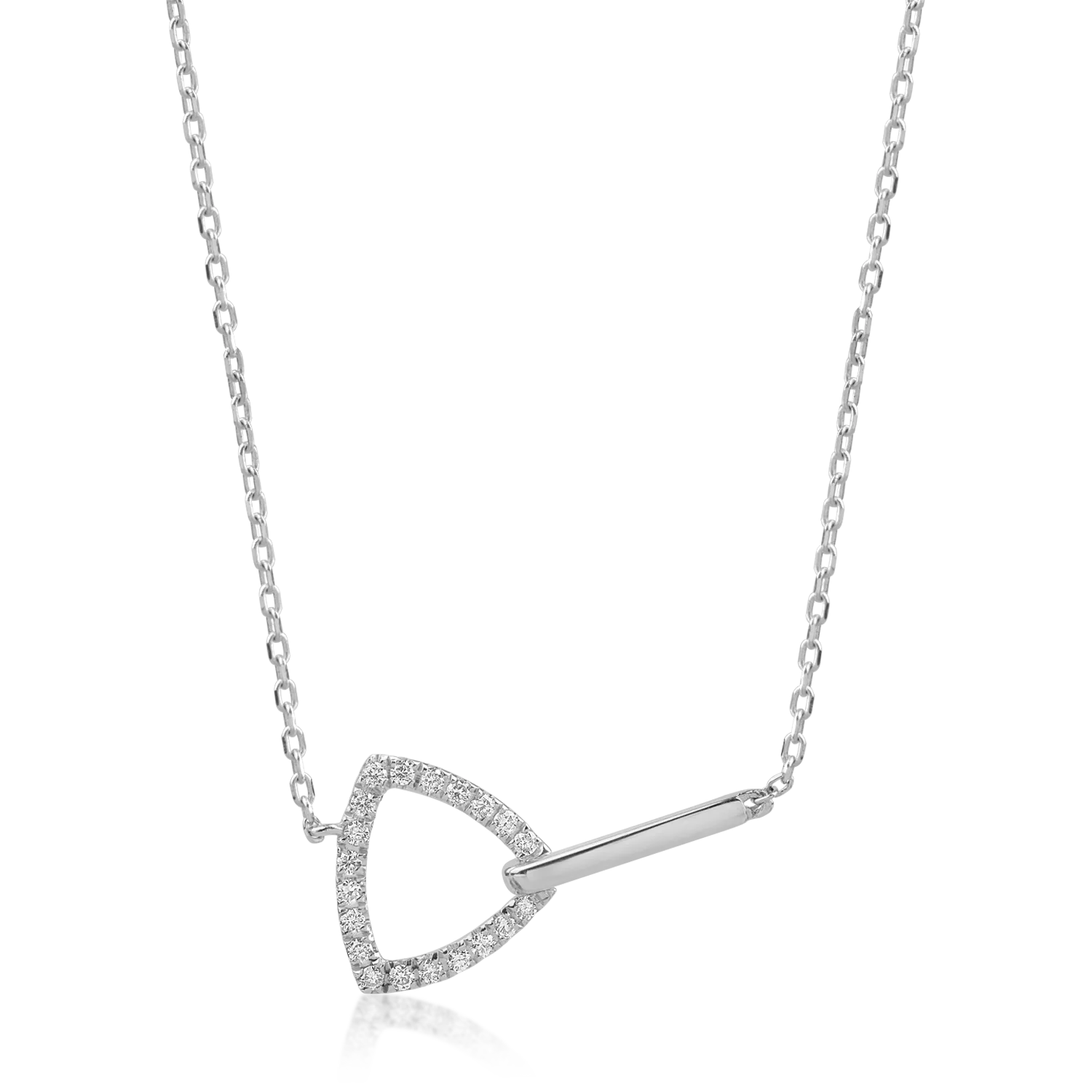 Teilor Lant cu pandantiv din aur alb cu diamante de 0.17ct