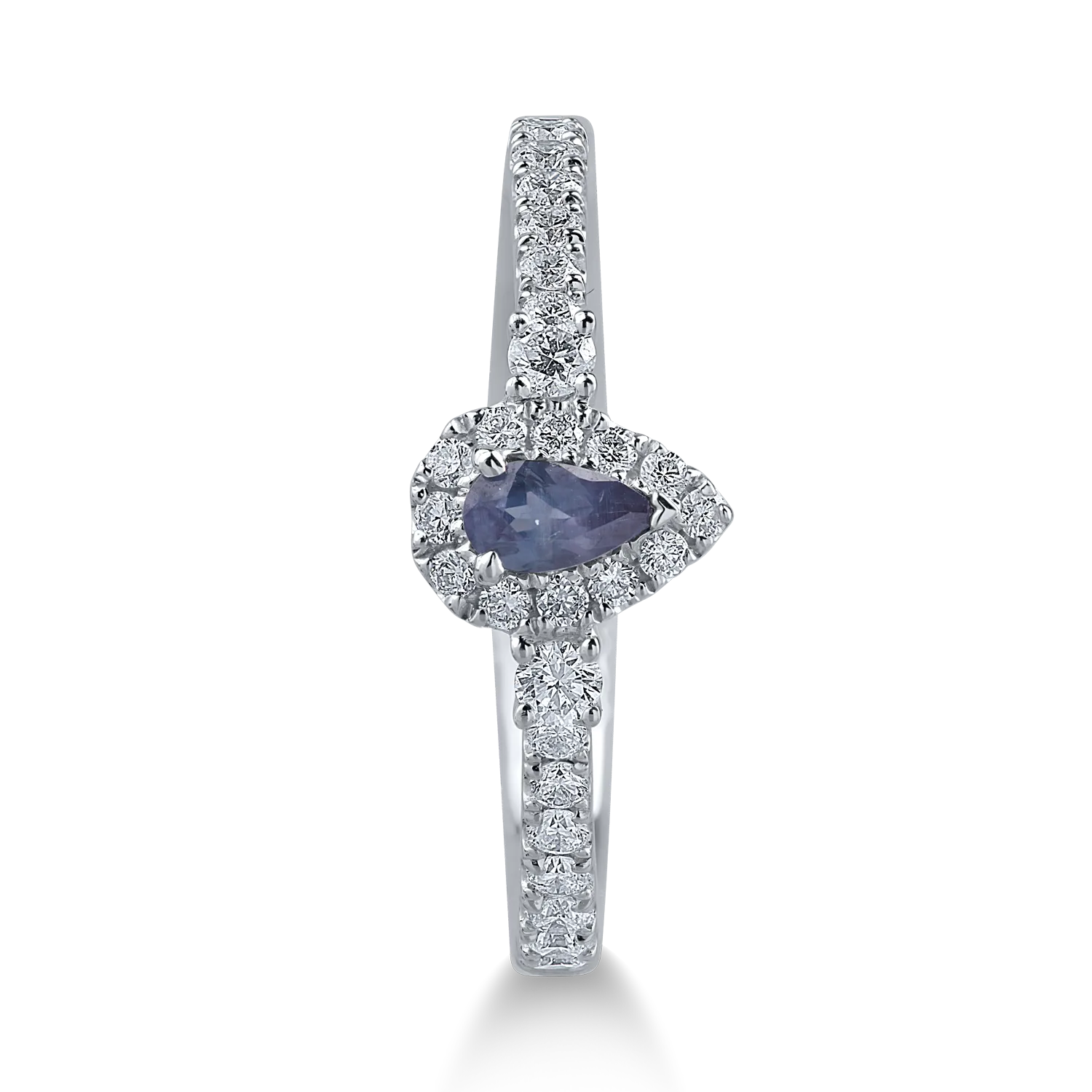 Inel din aur alb cu alexandrit de 0.19ct si diamante de 0.45ct