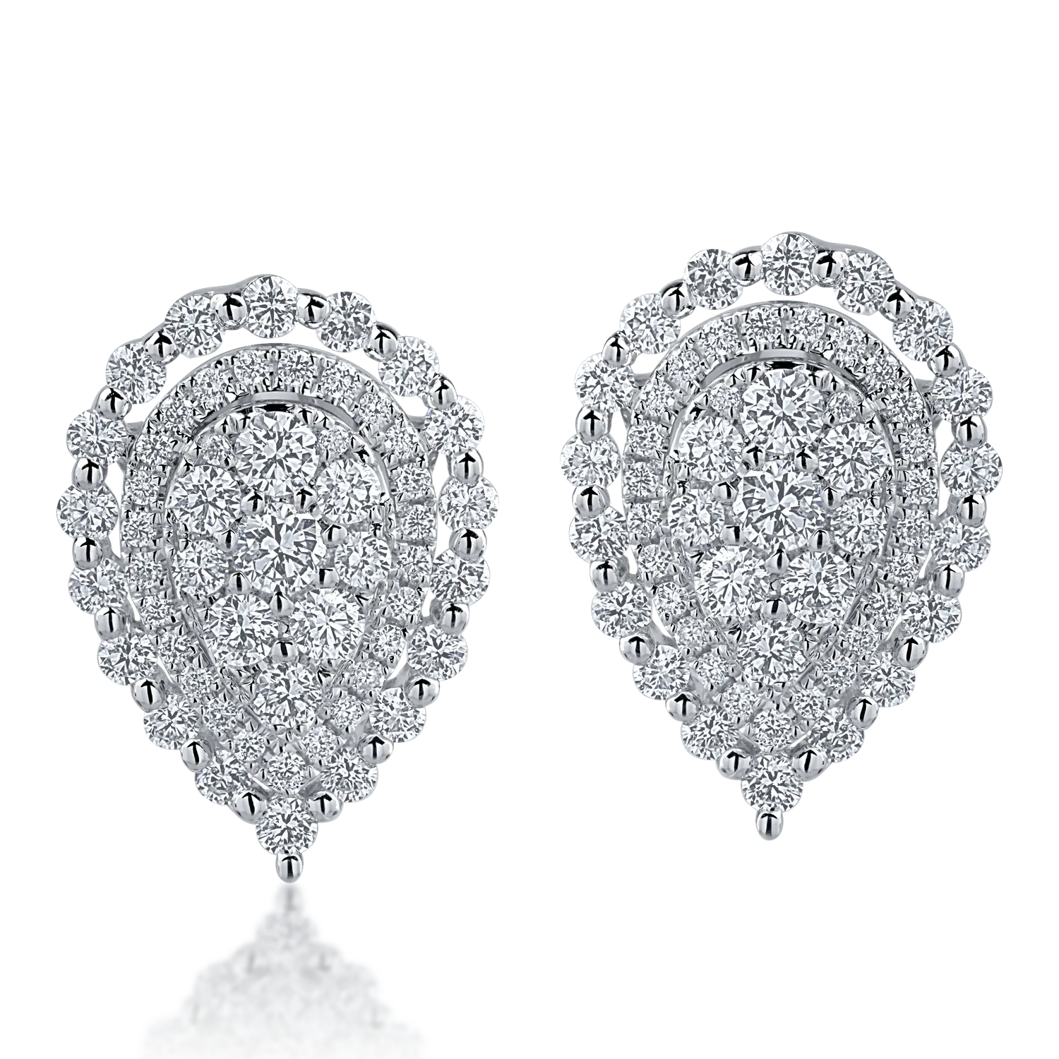 Cercei din aur alb cu diamante de 0.86ct-156655