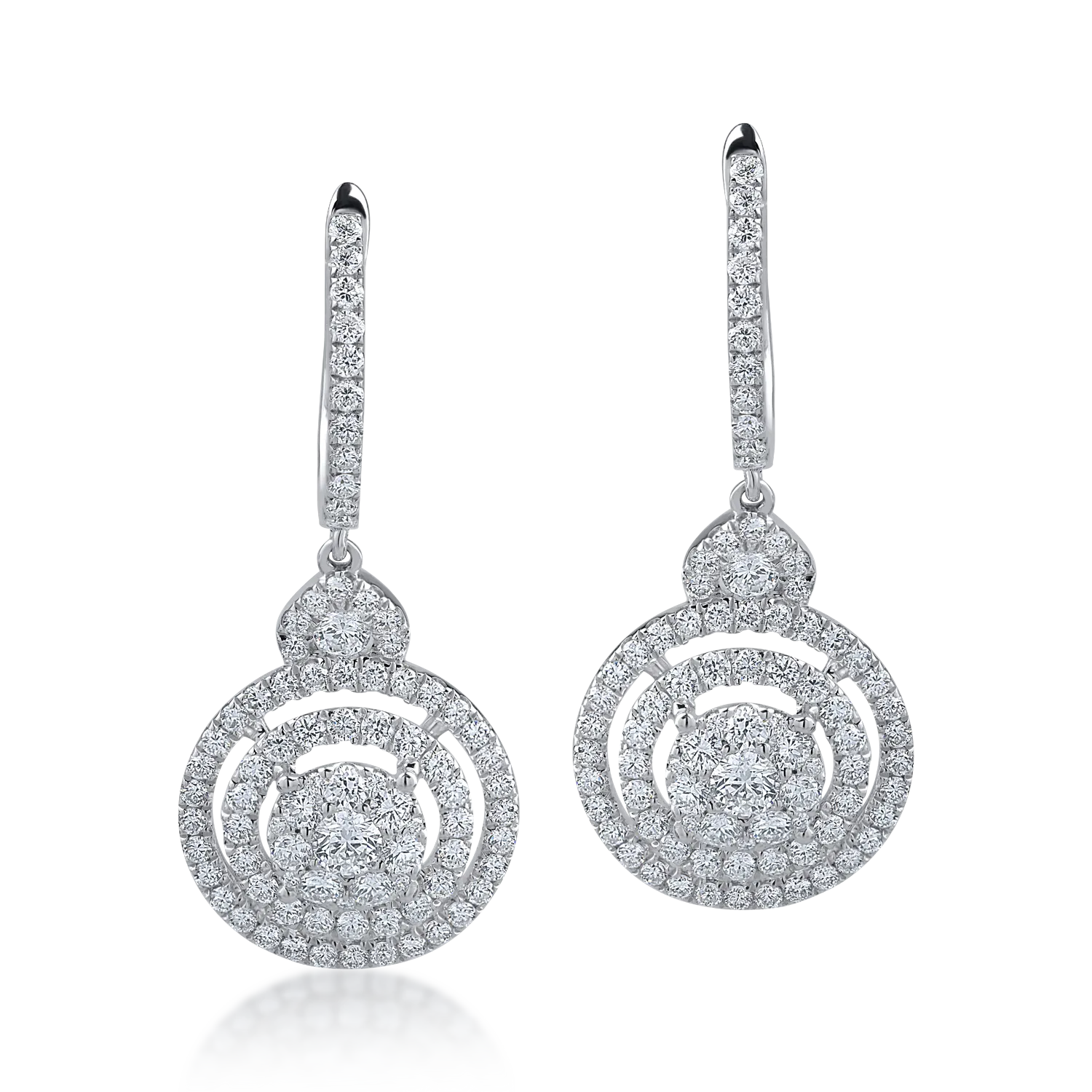 White gold earrings with 1.81ct diamonds