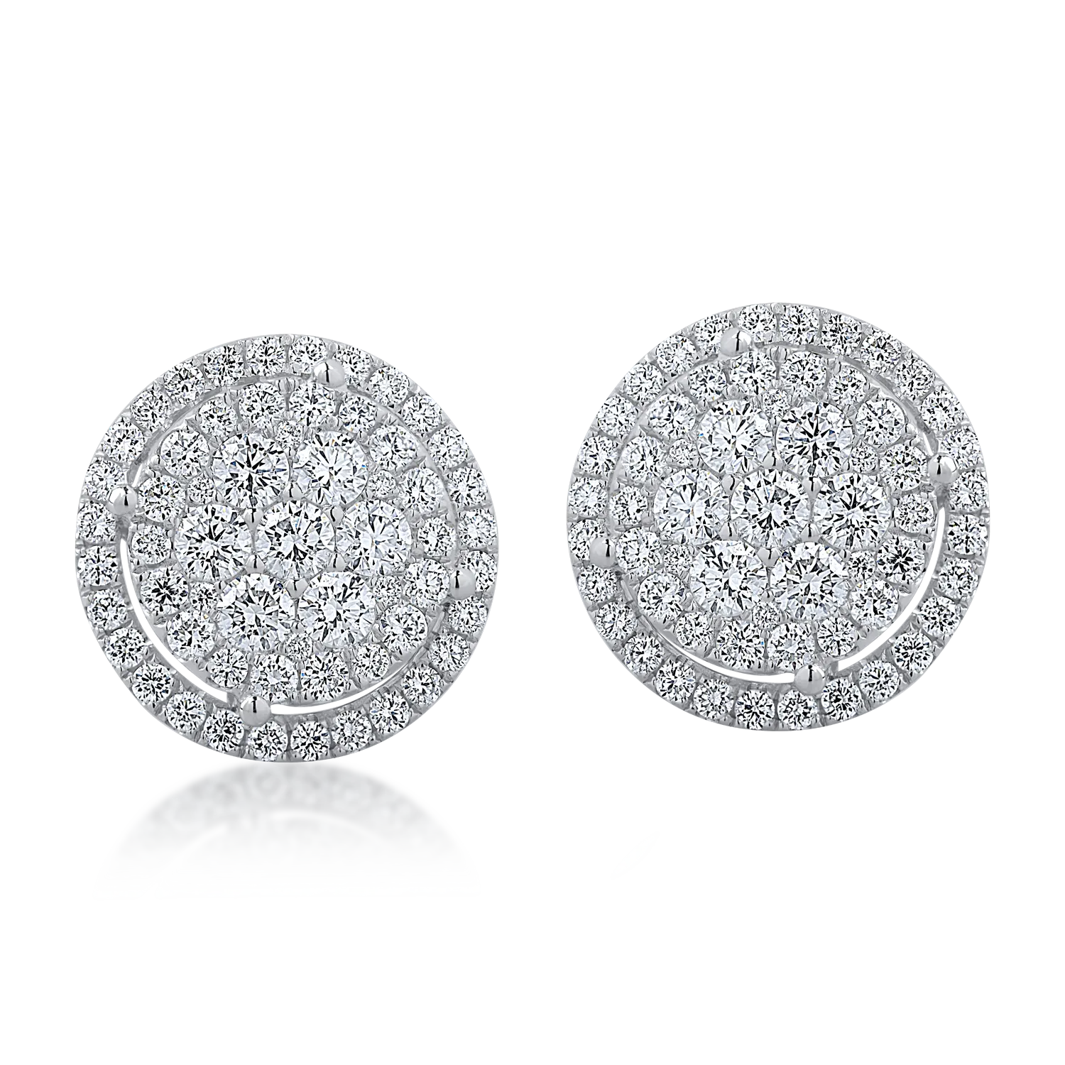 White gold earrings with 1.78ct diamonds