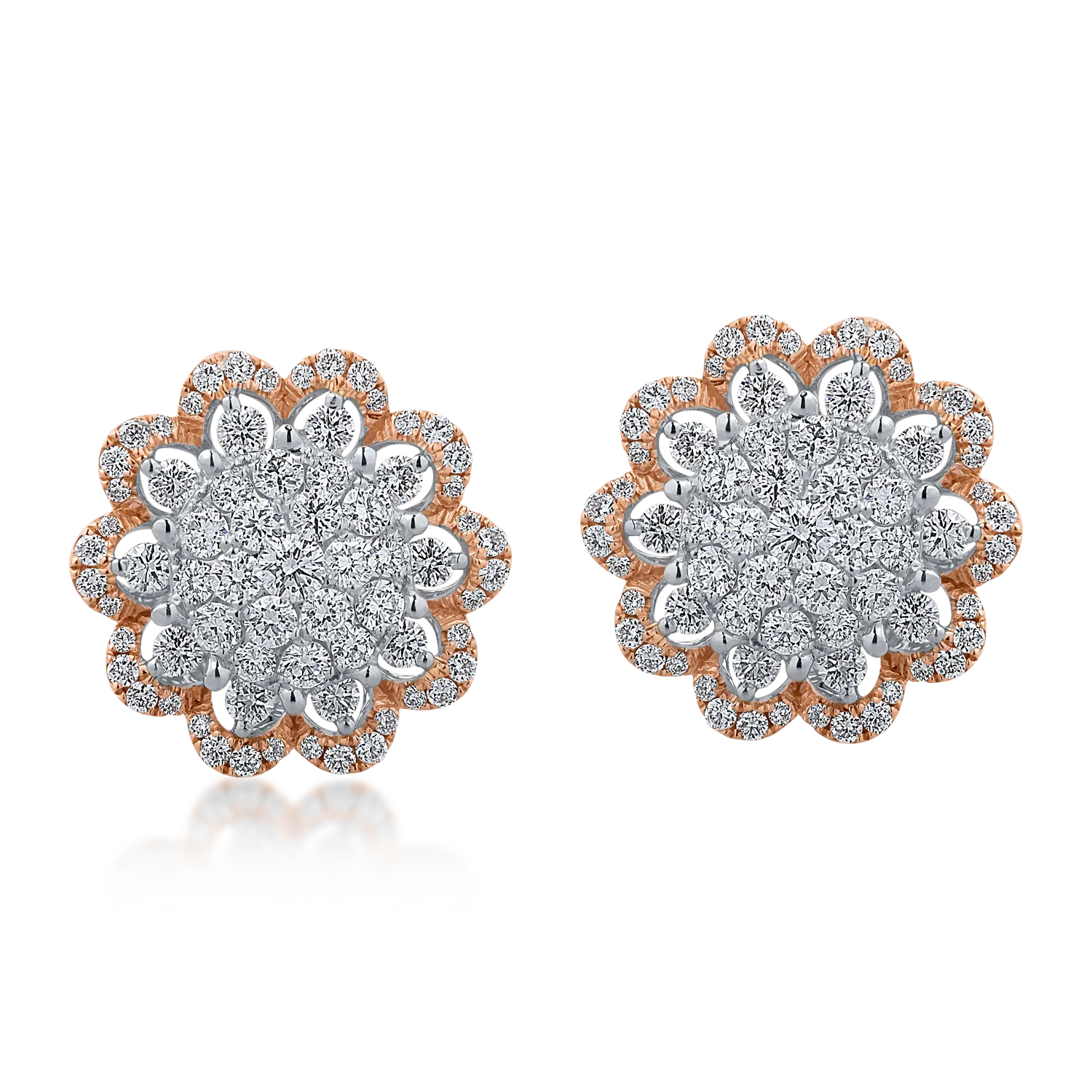 White-rose gold earrings with 1.02ct diamonds